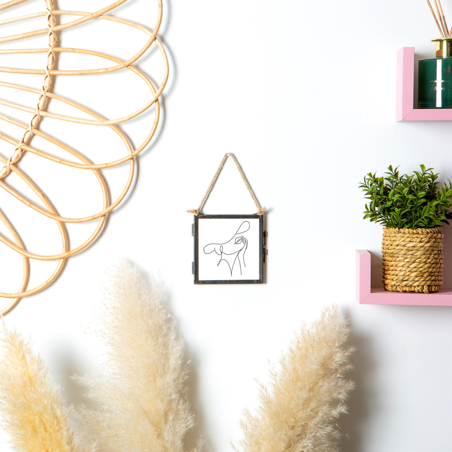 4" x 4" Glass Hanging Photo Frame