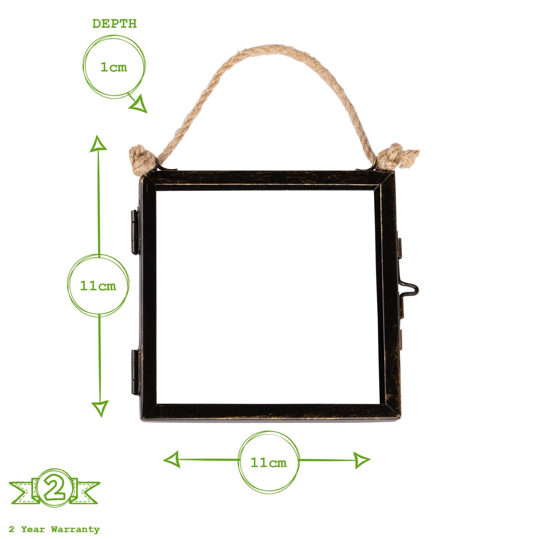 4" x 4" Glass Hanging Photo Frame