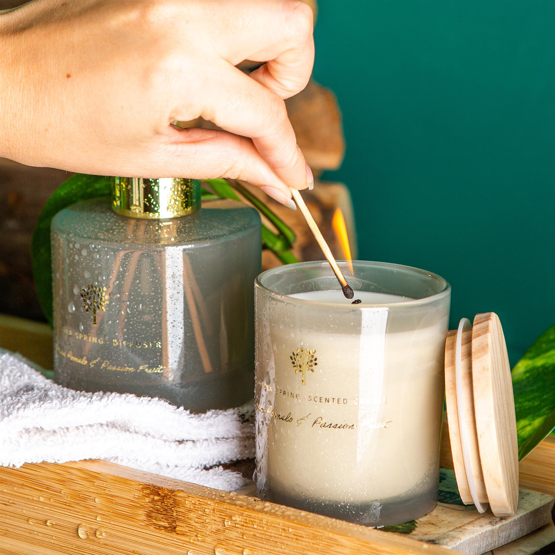 130g Green Pomelo & Passion Fruit Scented Soy Wax Candle
