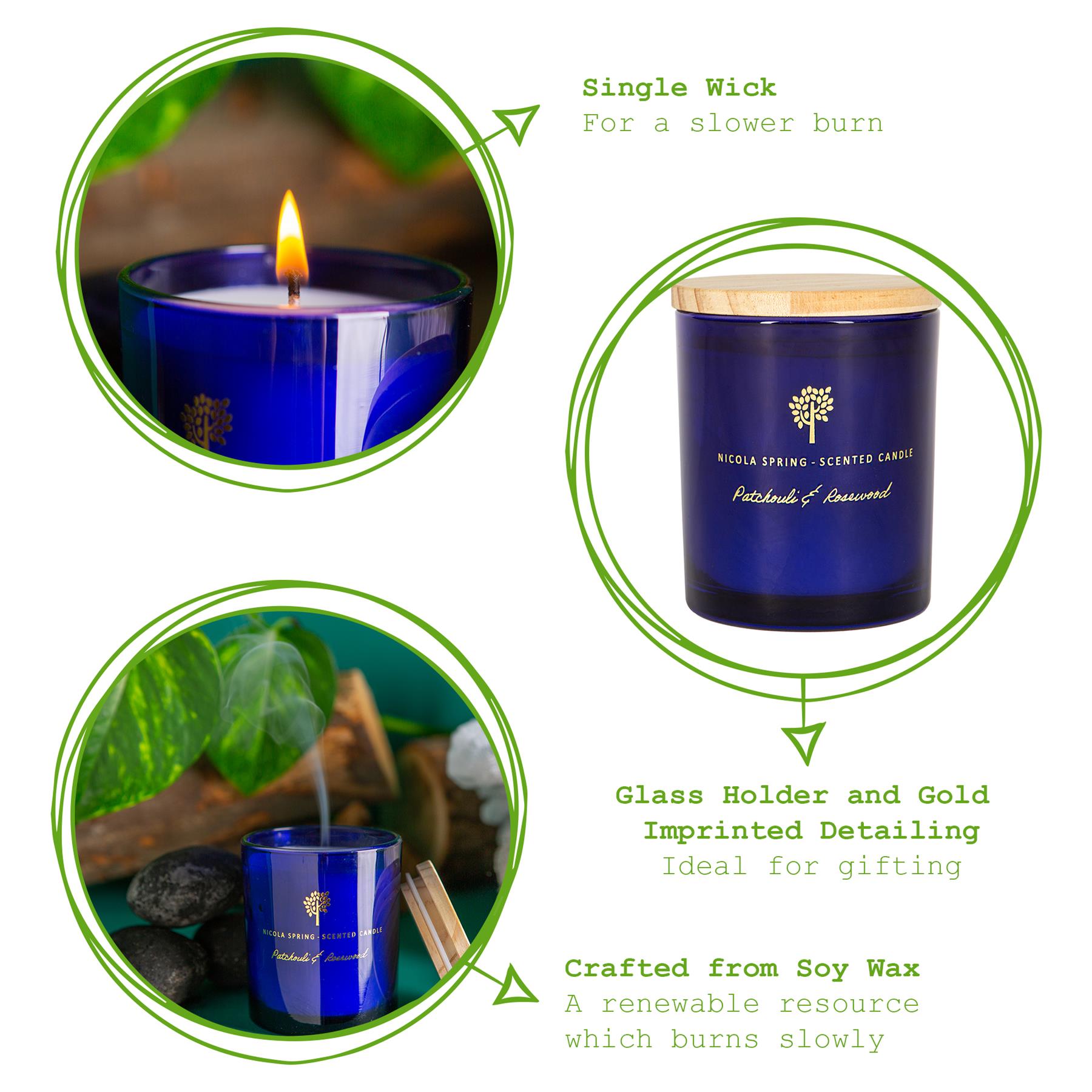 130g Patchouli & Rosewood Scented Soy Wax Candle