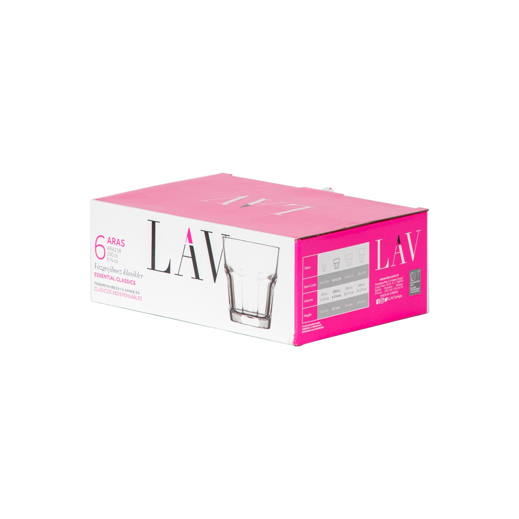 200ml Aras Water Glasses - Pack of Six