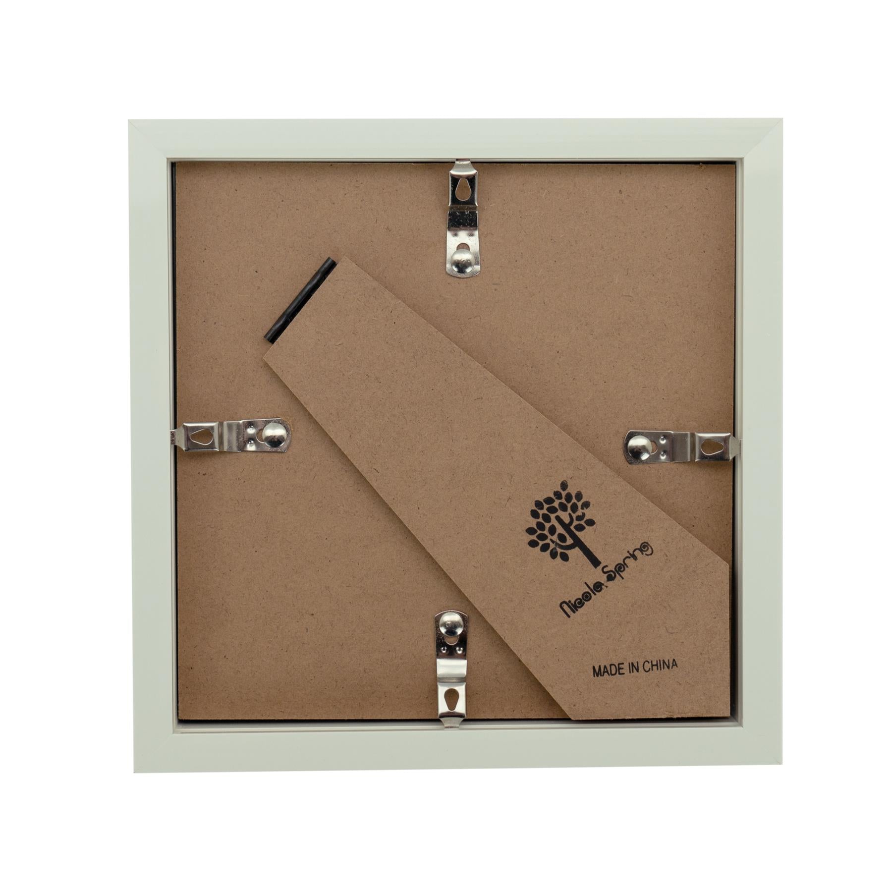 6" x 6" White 3D Box Photo Frame with 2" x 2" Mount & Black Spacer