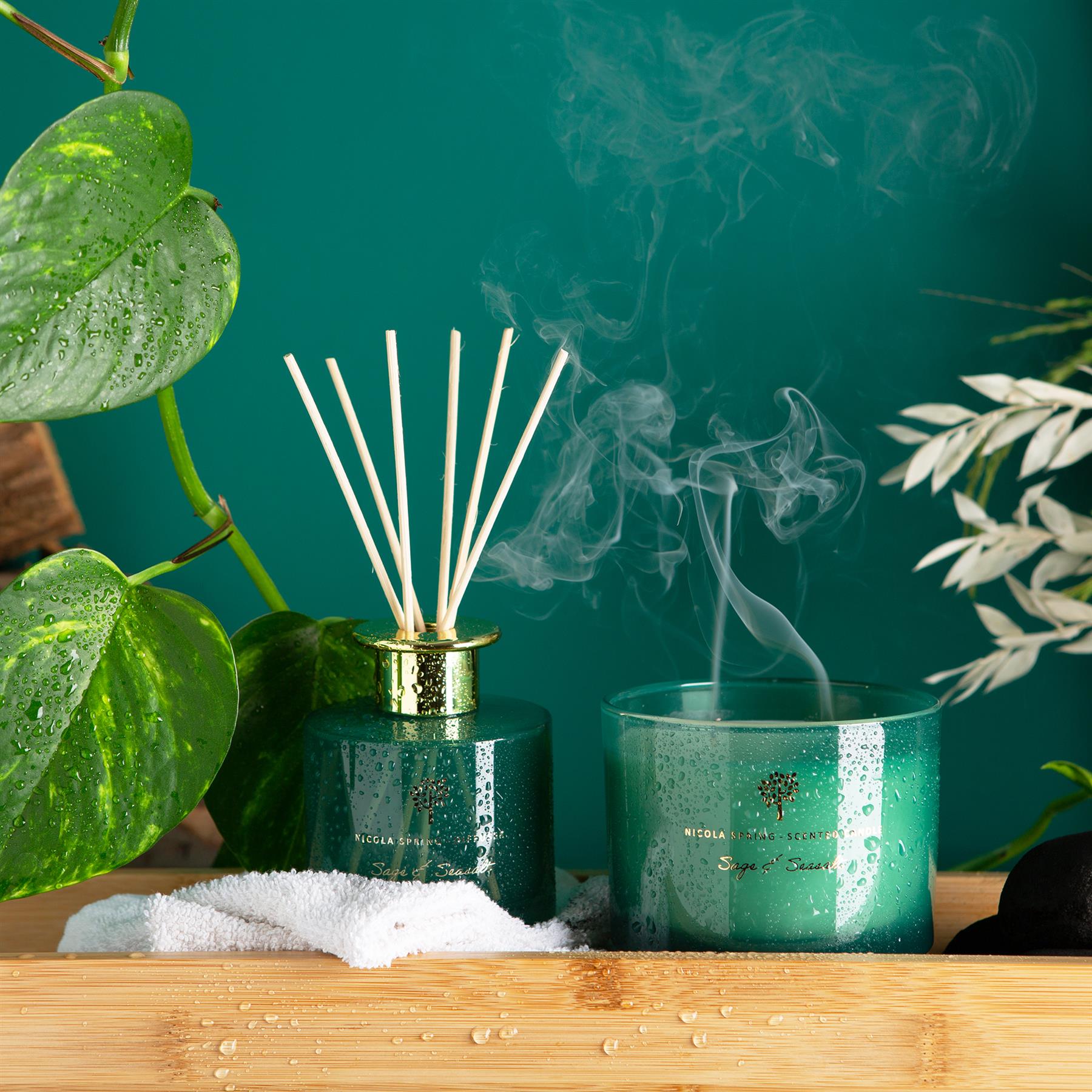 350g Double Wick Sage & Seasalt Scented Soy Wax Candle