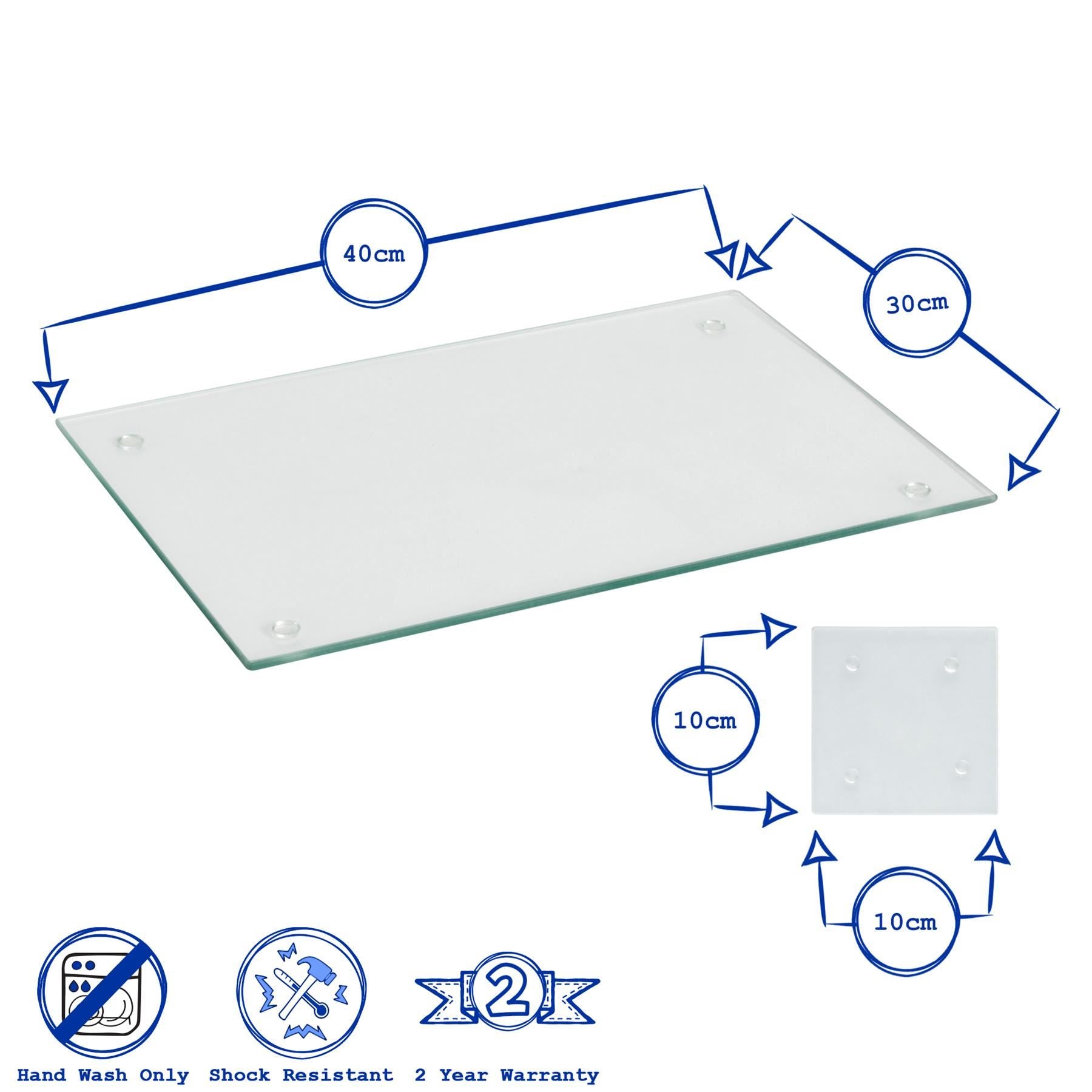 12pc 40cm x 30cm Glass Placemats & Coasters Set