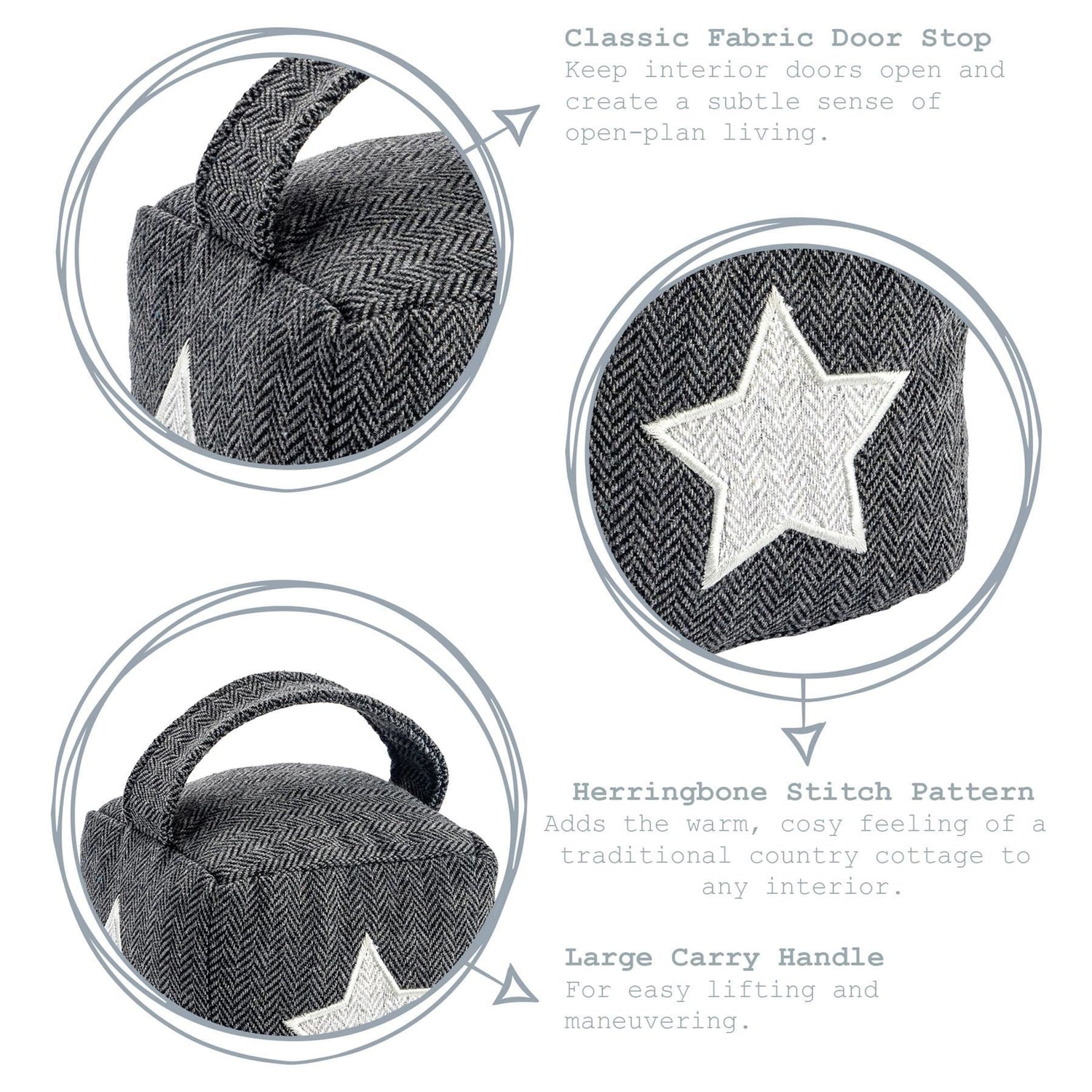 Star Cubic Herringbone Door Stop