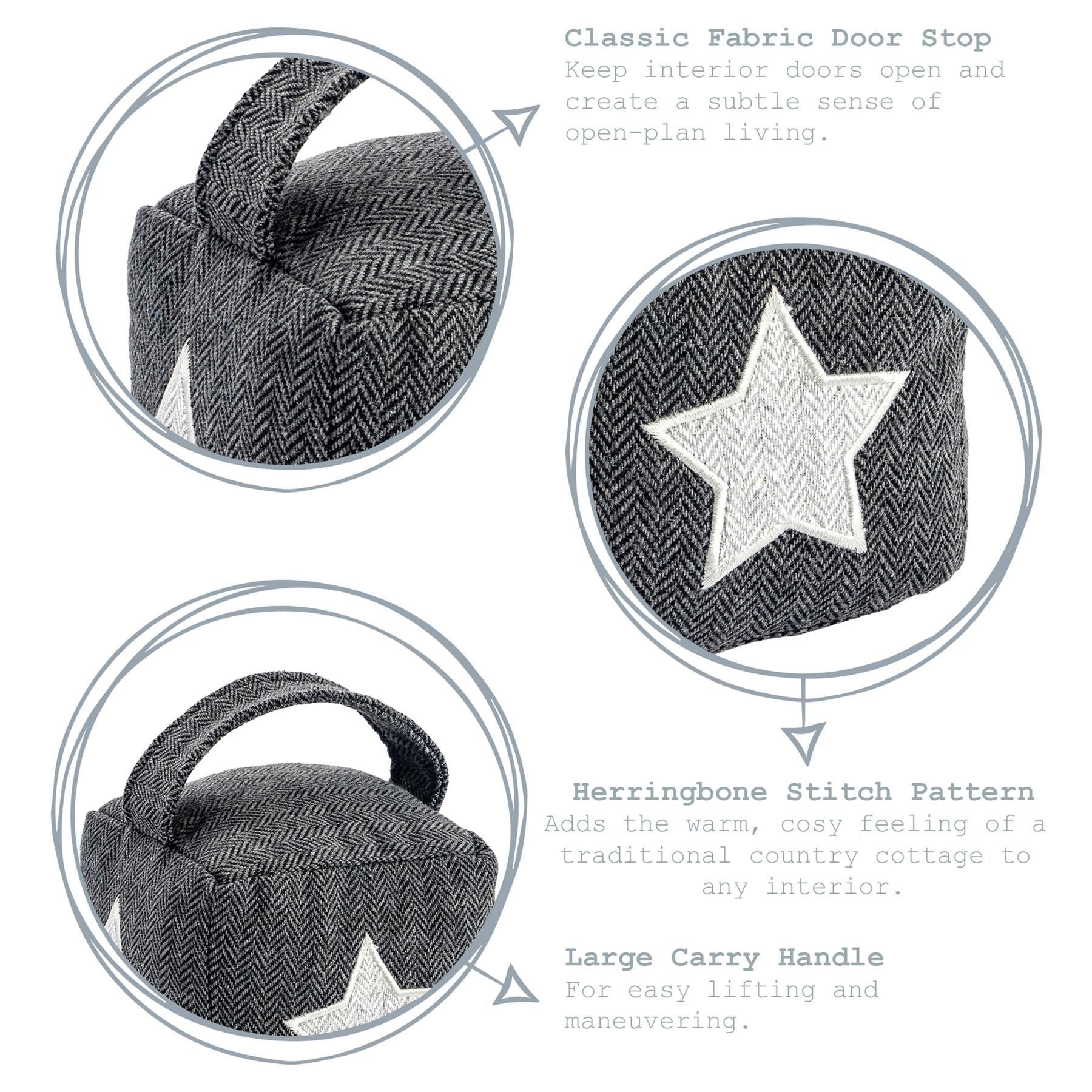 Star Cubic Herringbone Door Stop