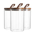 1L Wooden Loop Lid Storage Jars - Pack of 3 - By Argon Tableware