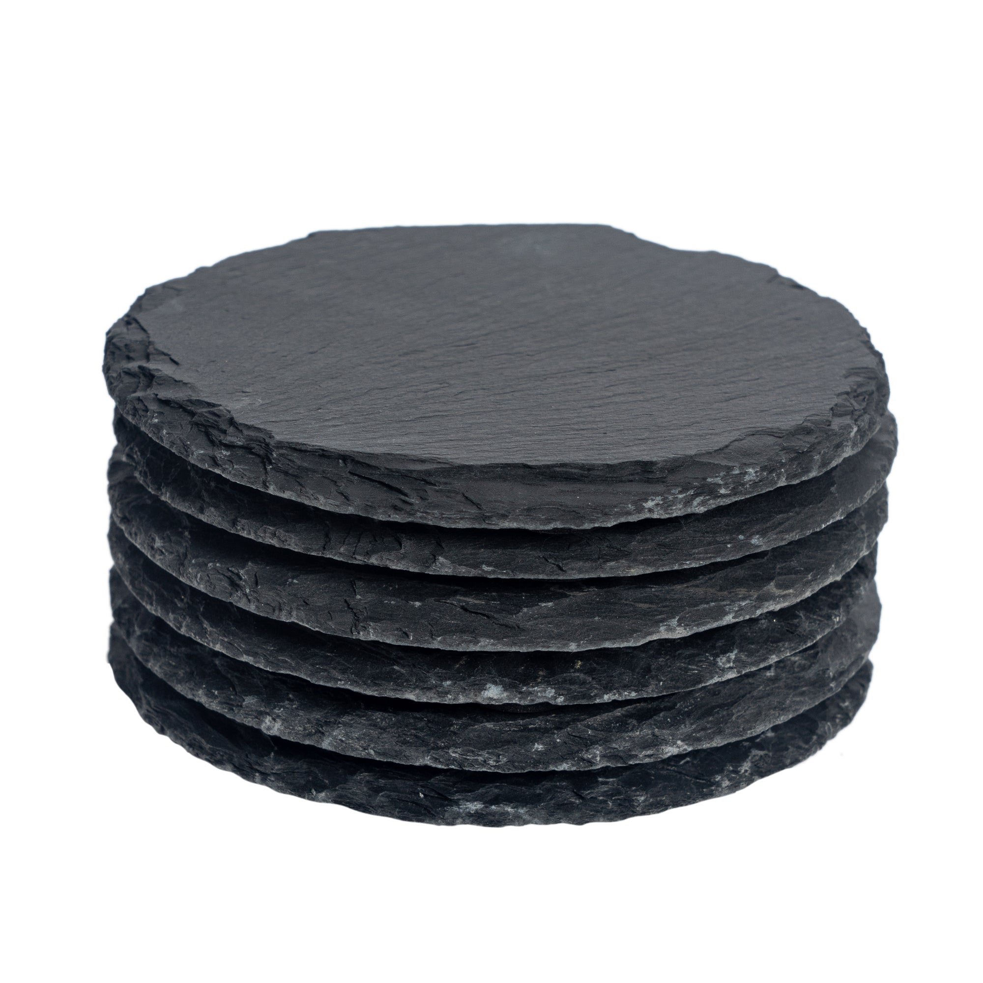 Round Slate Coasters - Pack of Six