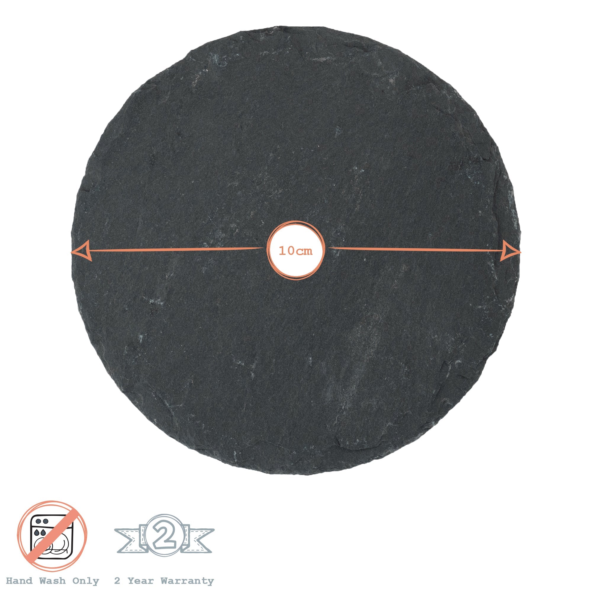 Round Slate Coasters - Pack of Six