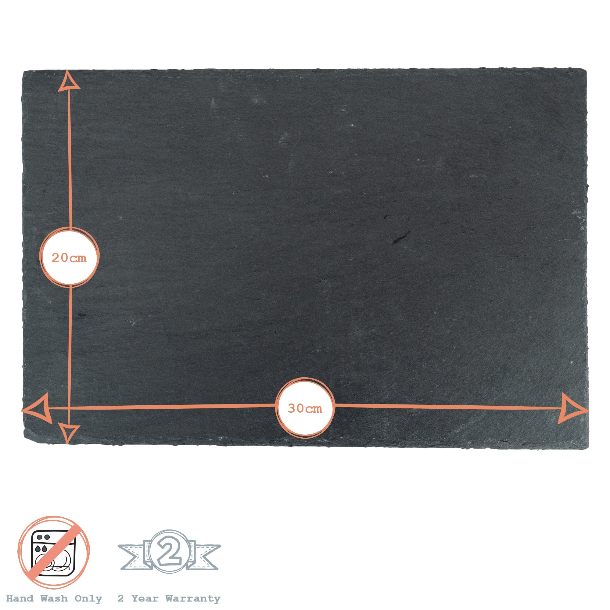 30cm x 20cm Rectangular Slate Placemats - Pack of Six