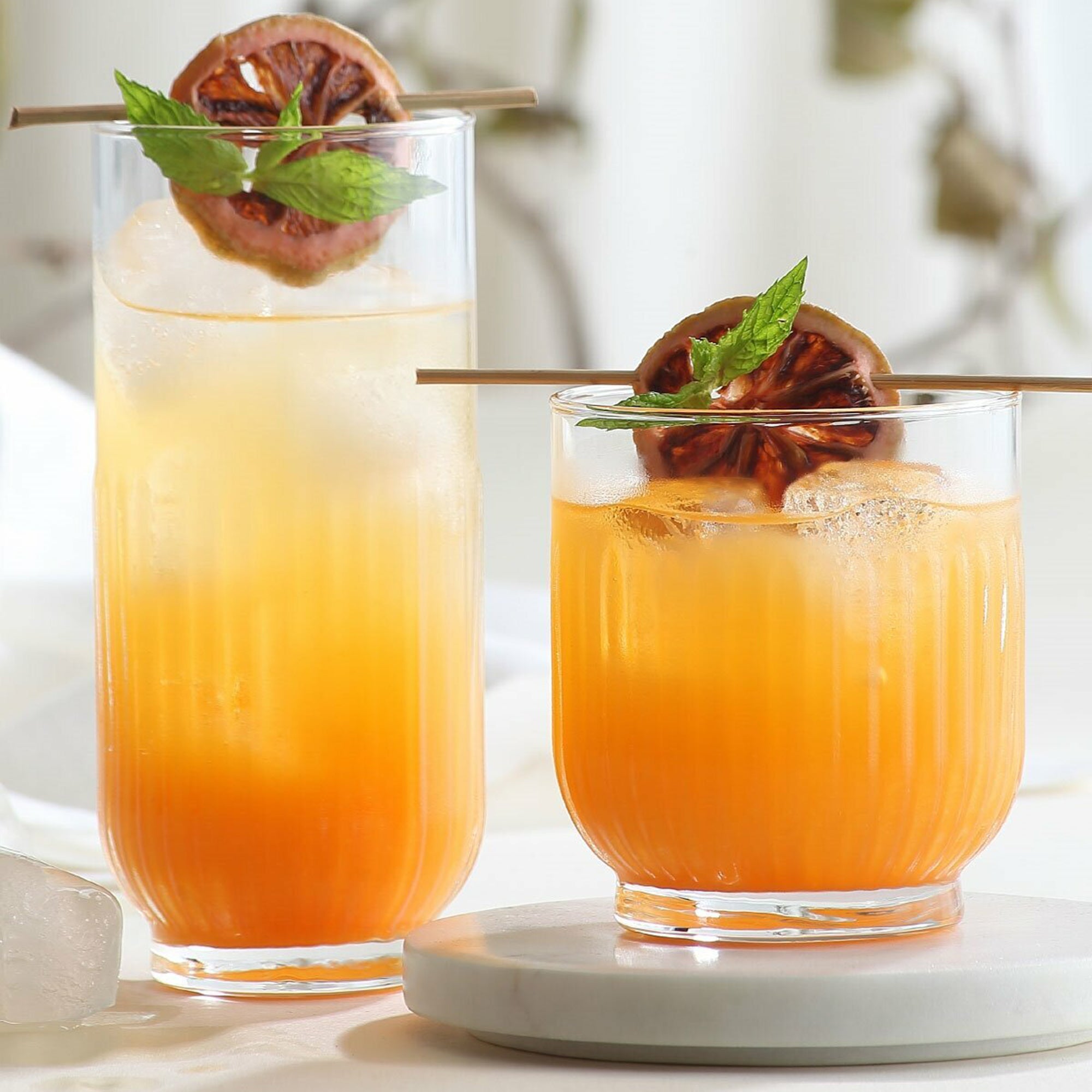 12pc Tokyo Art Deco Tumbler & Highball Glasses Set