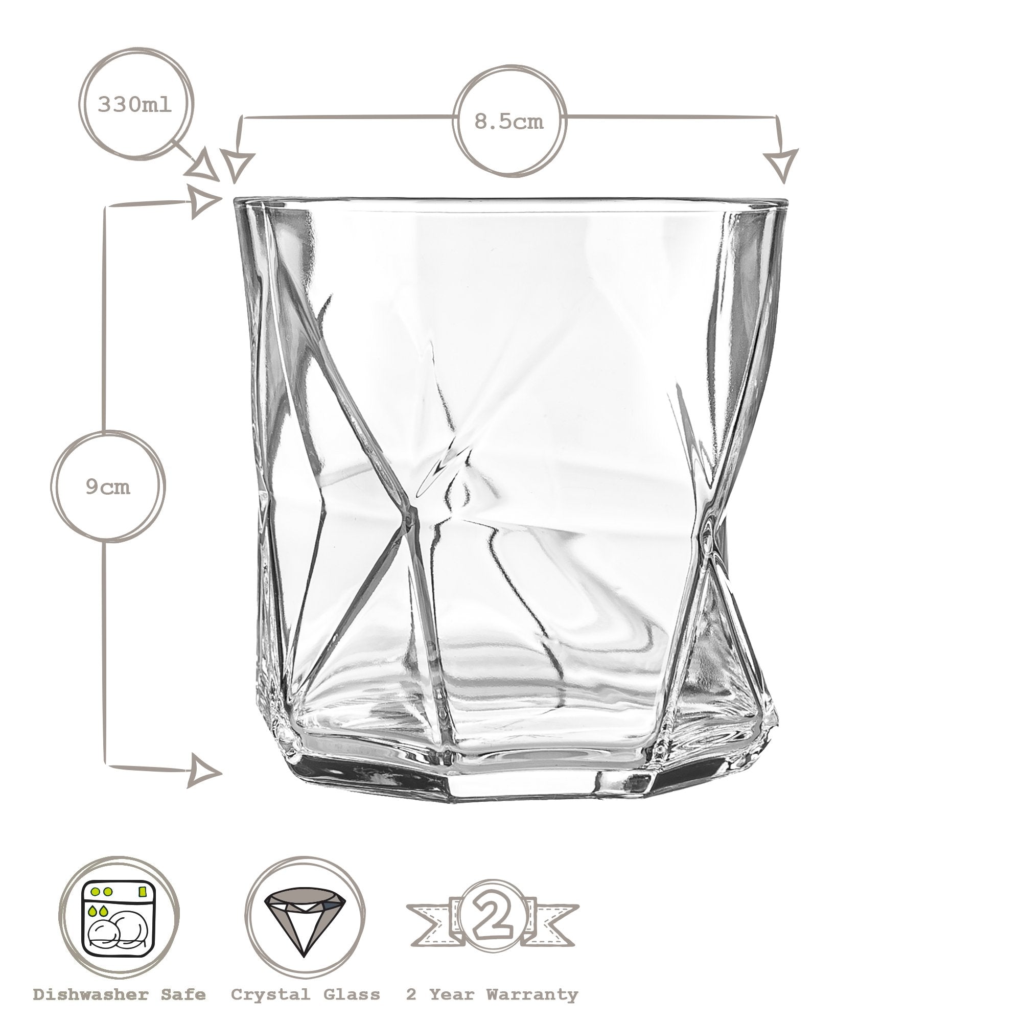330ml Cassiopea Tumbler Glasses - Pack of Four