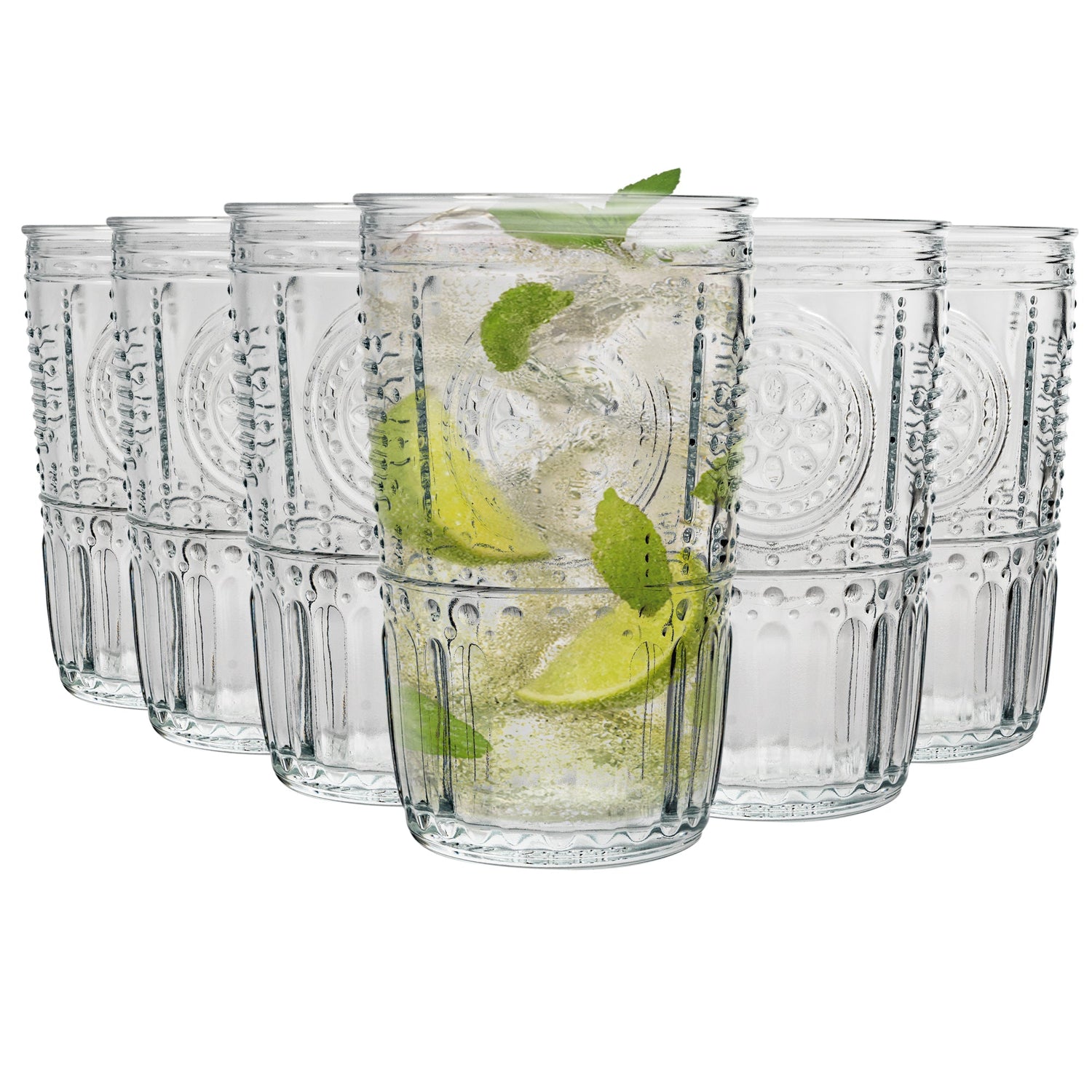 475ml Romantic Highball Glasses - Pack of Six