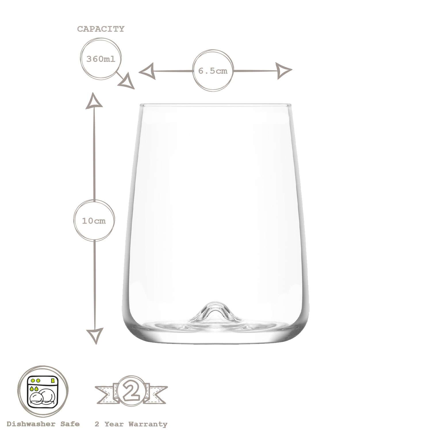 360ml Terra Tumbler Glasses - Pack of Six