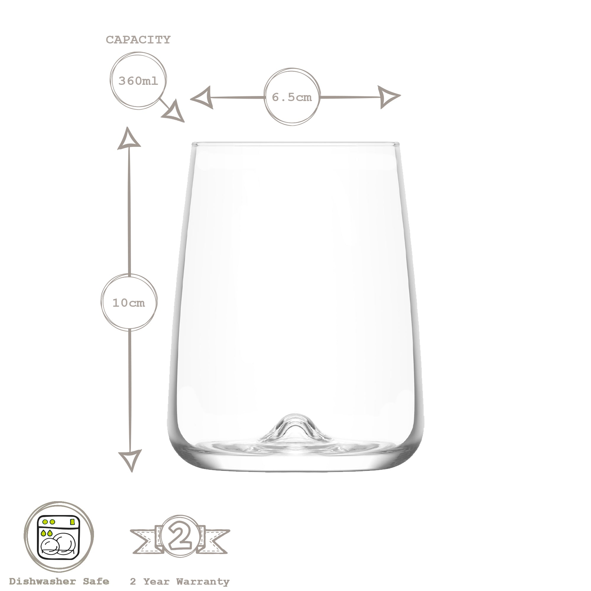 360ml Terra Tumbler Glasses - Pack of Six