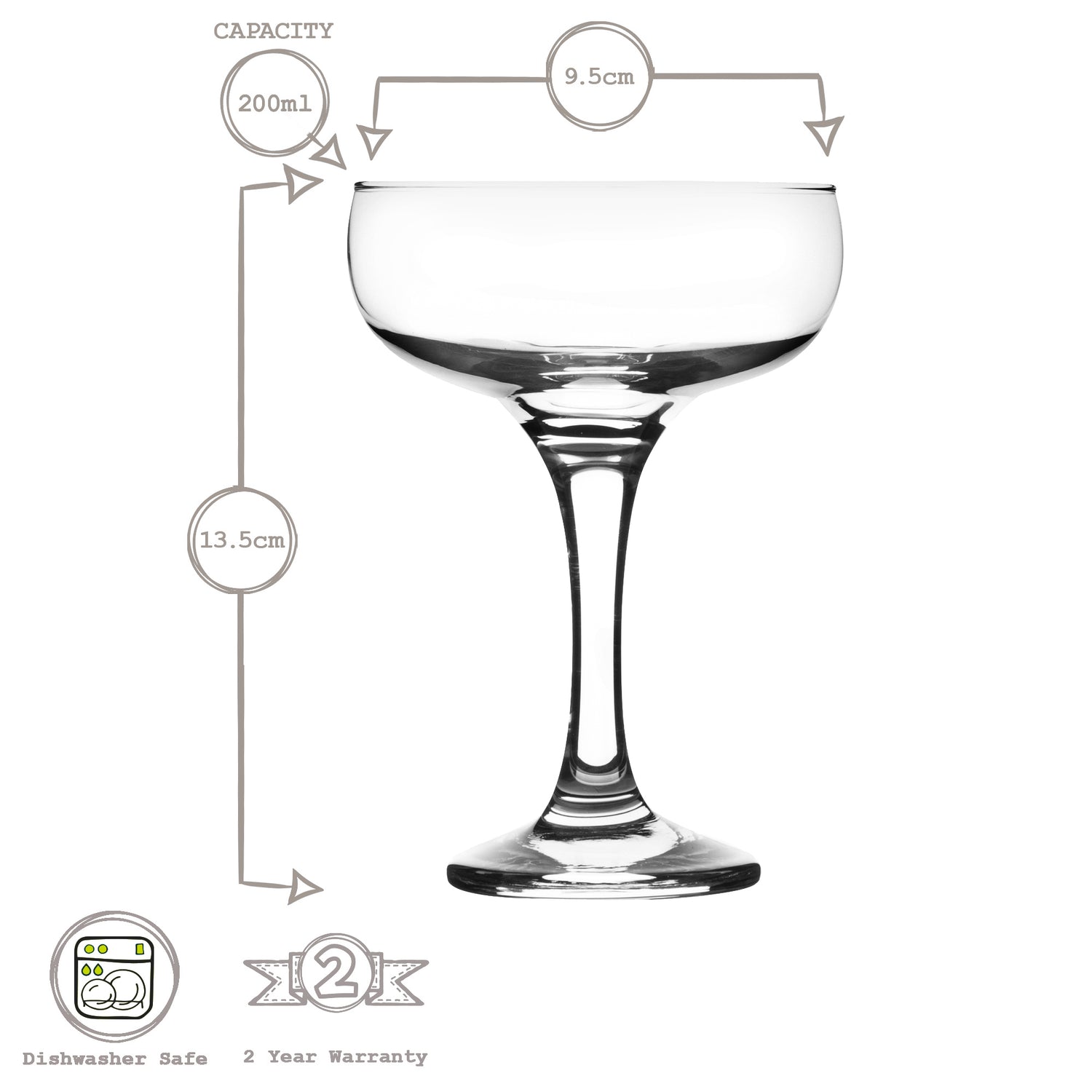 235ml Misket Champagne Saucers - Pack of Six