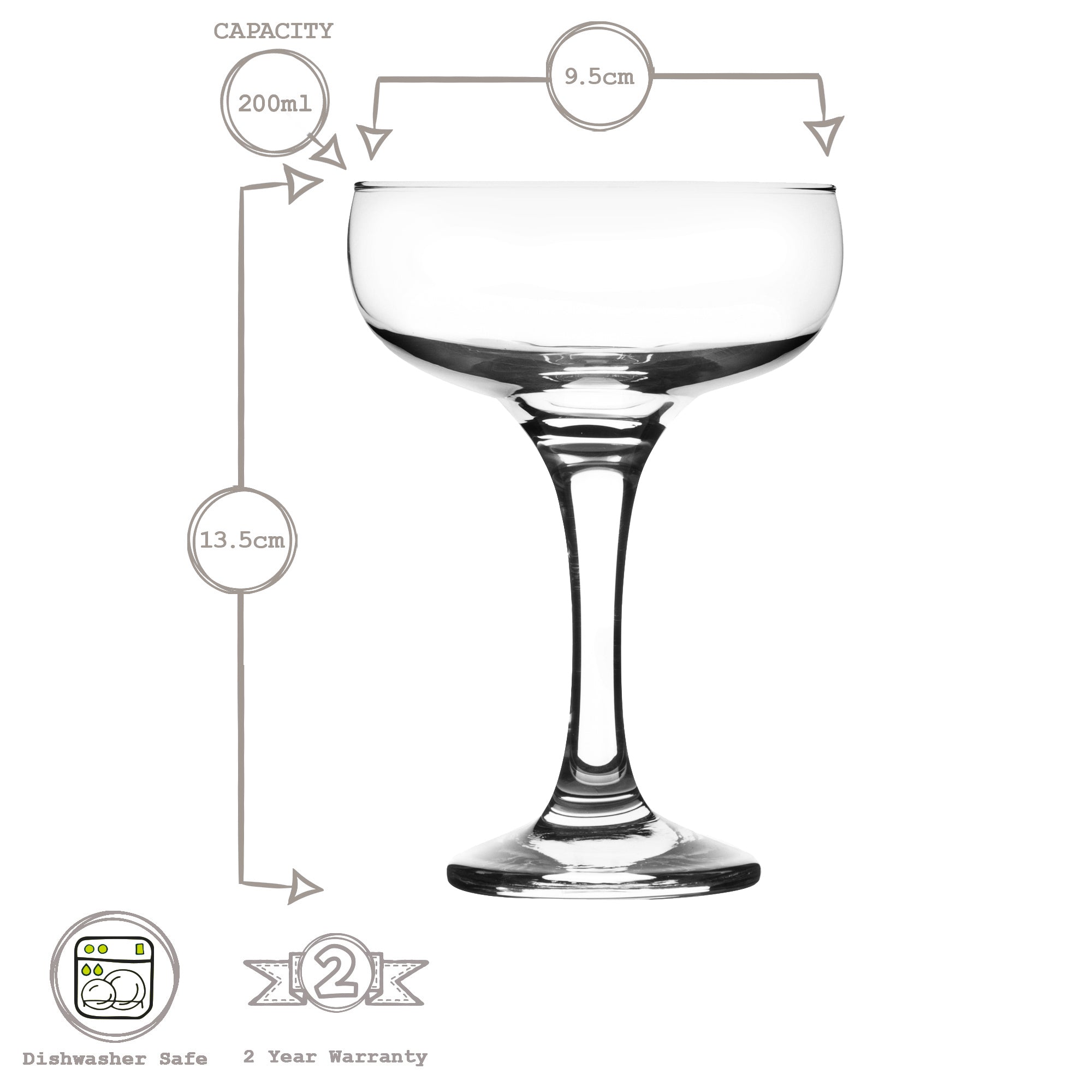 235ml Misket Champagne Saucers - Pack of Six