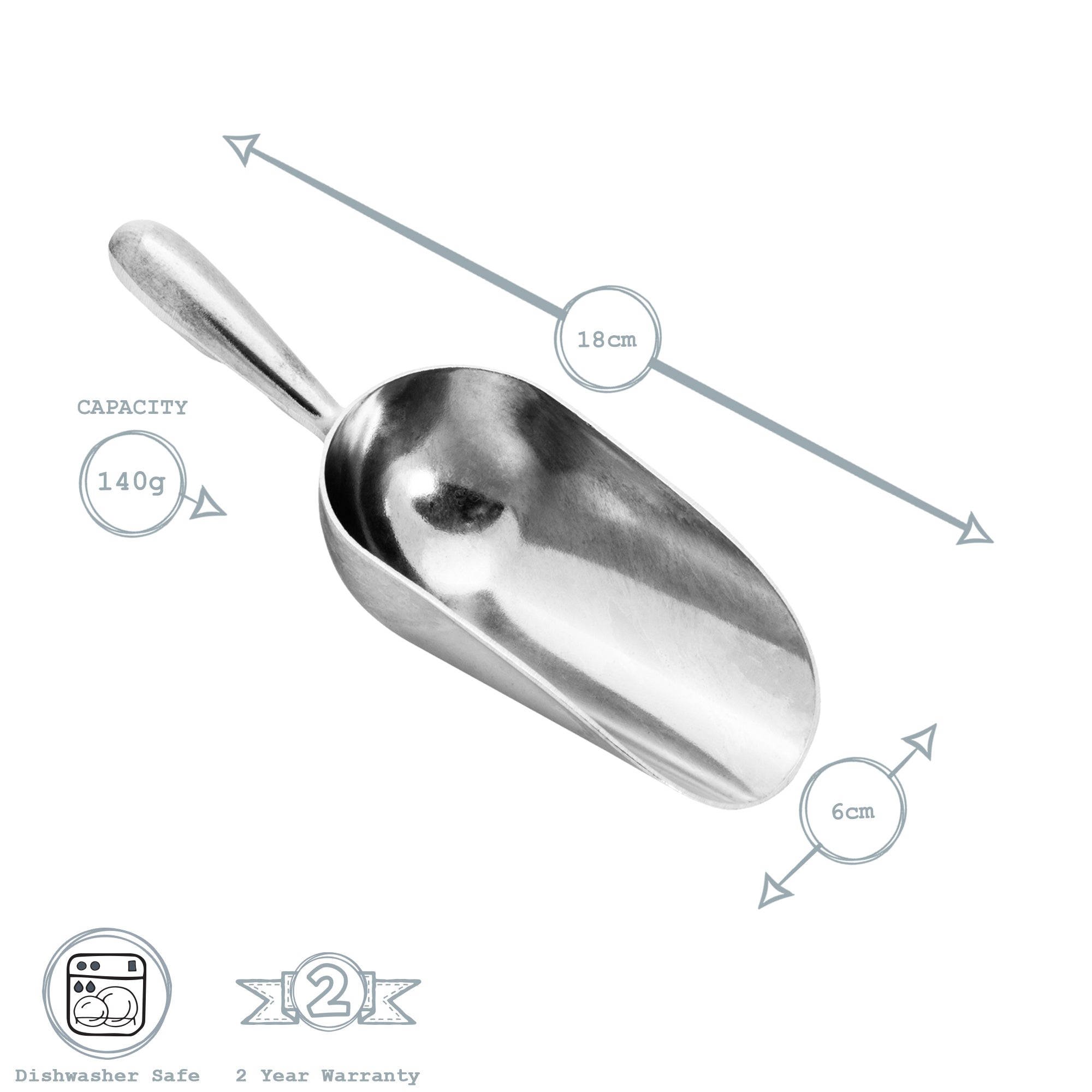 Aluminium Sweet & Ice Scoops - Pack of 10