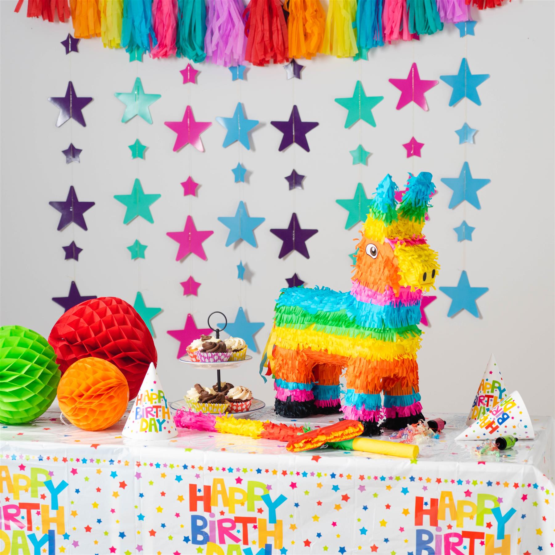 Donkey Pinata with Stick & Blindfold