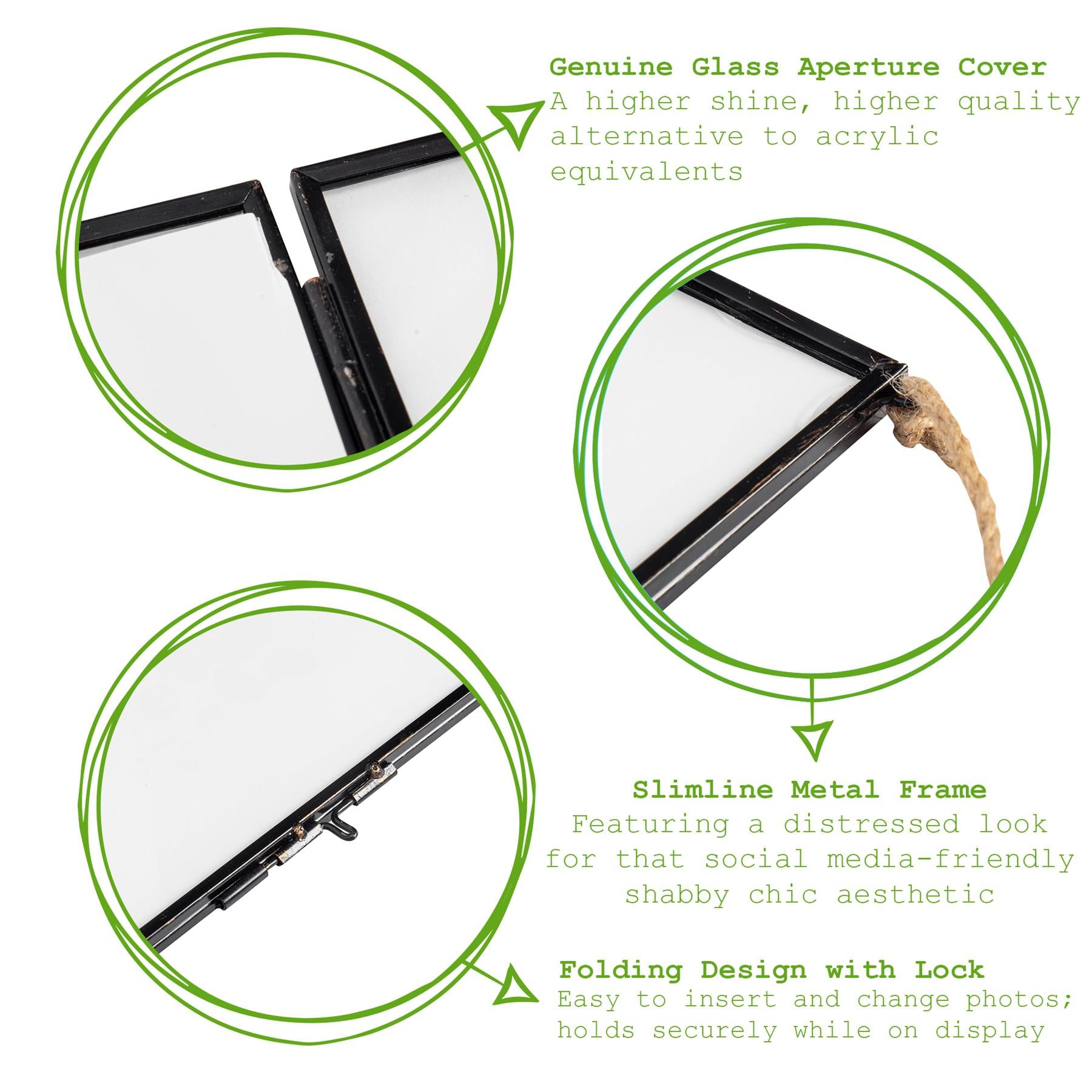 6" x 4" Glass Hanging Photo Frame