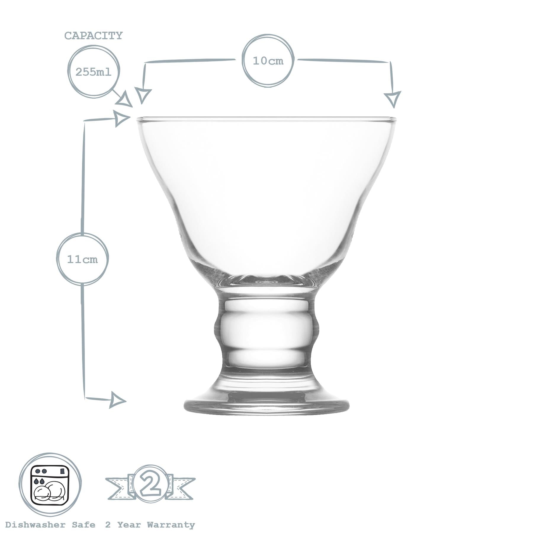 255ml Orion Ice Cream Glasses - Pack of Six