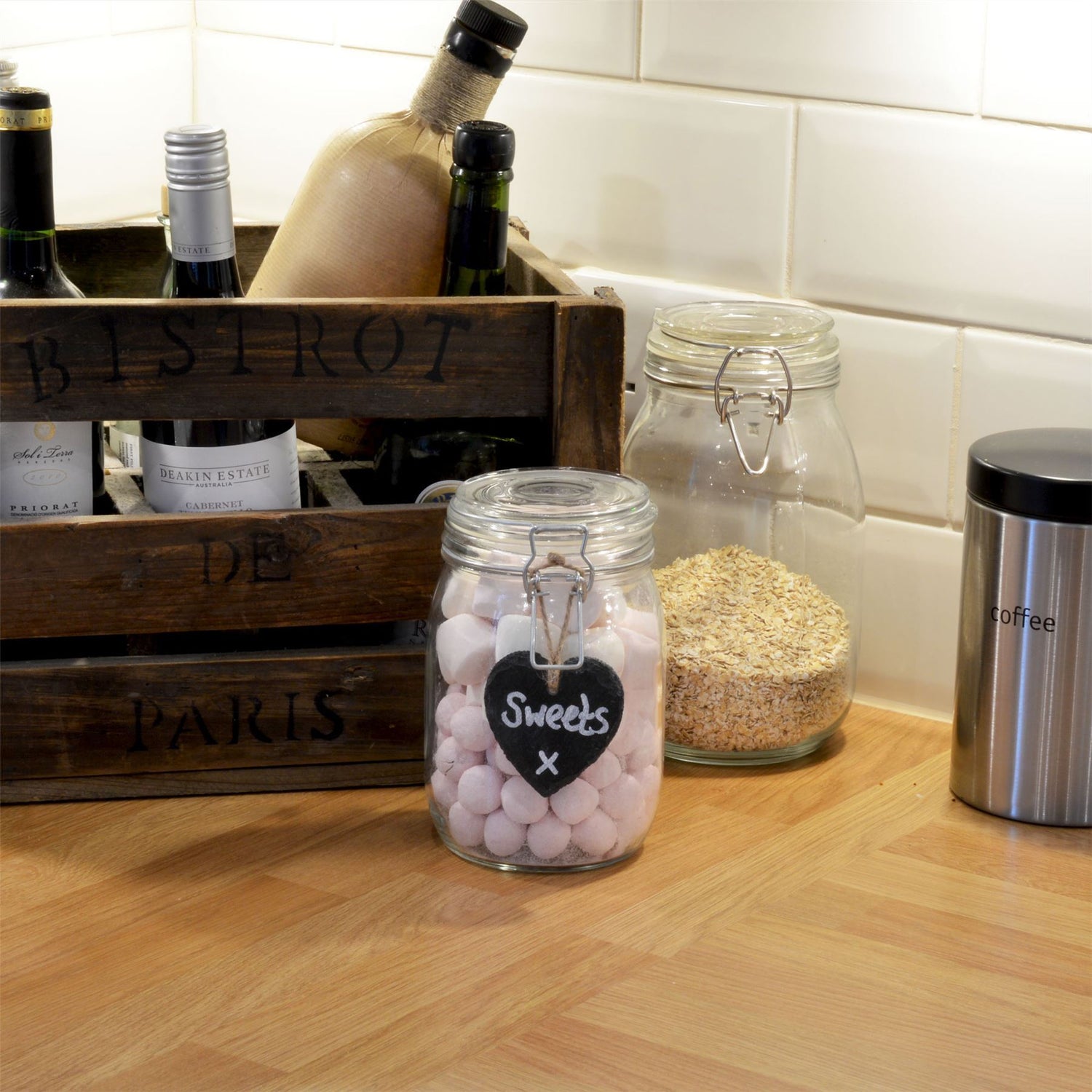 7cm x 5.5cm Slate Heart Hanging Tags - Pack of Six