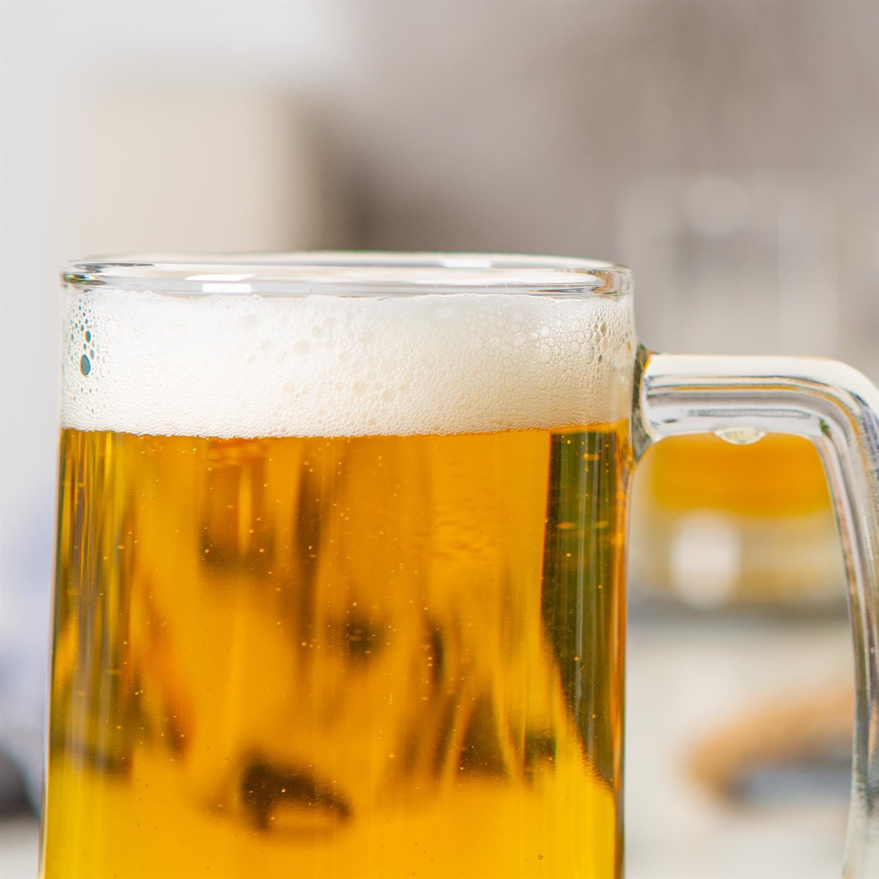 510ml Stern Tankard Glass Beer Mugs - Pack of Two