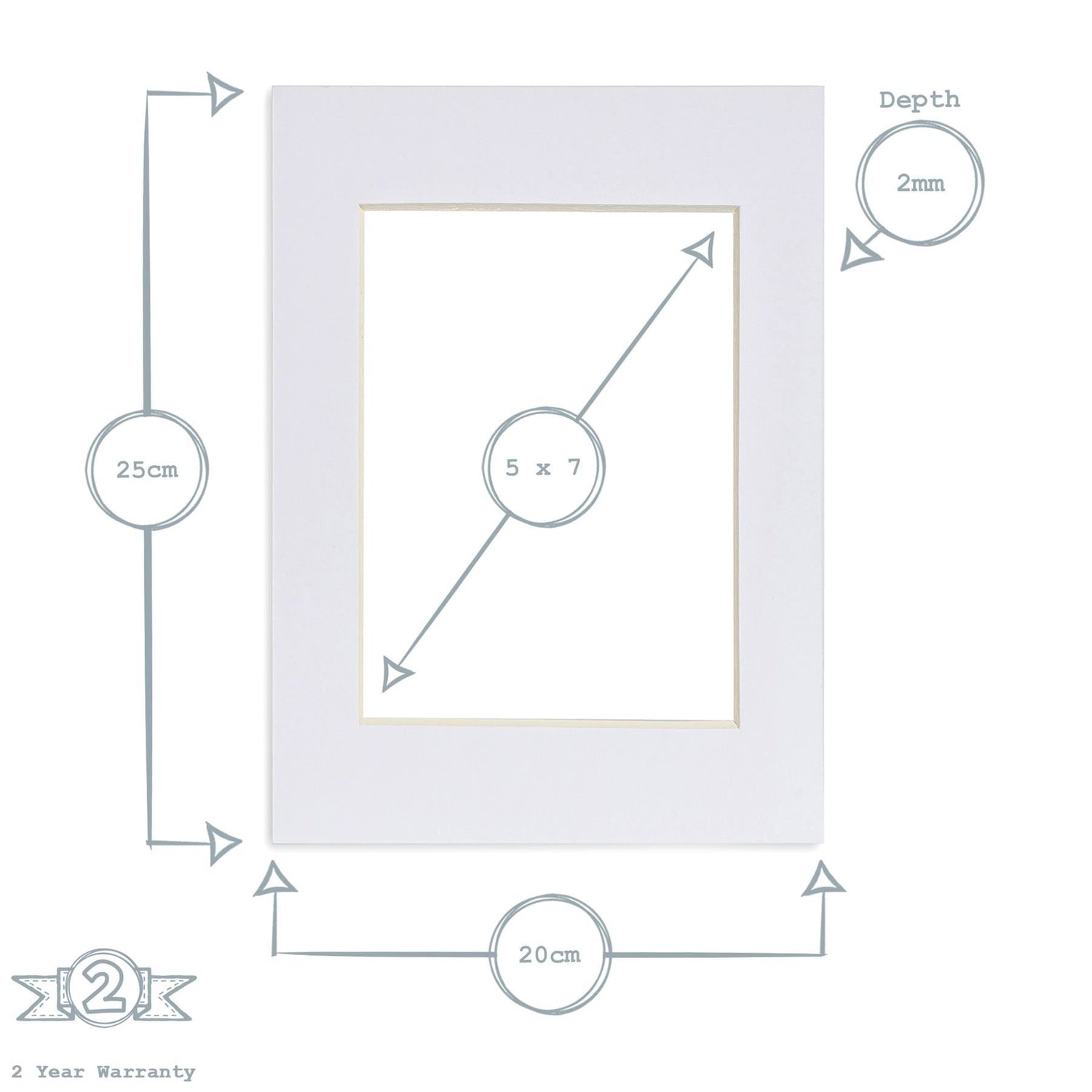5" x 7" Picture Mount for 8" x 10" Frame - Pack of 10