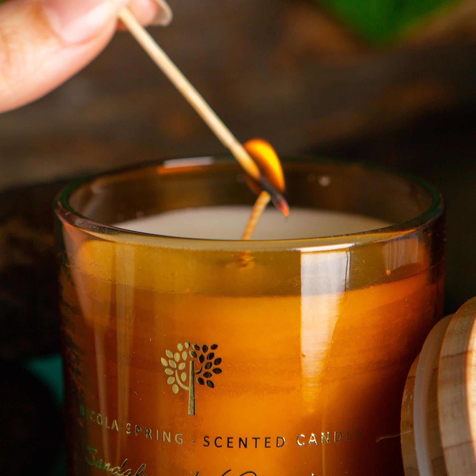 130g Sandalwood & Jasmine Scented Soy Wax Candle