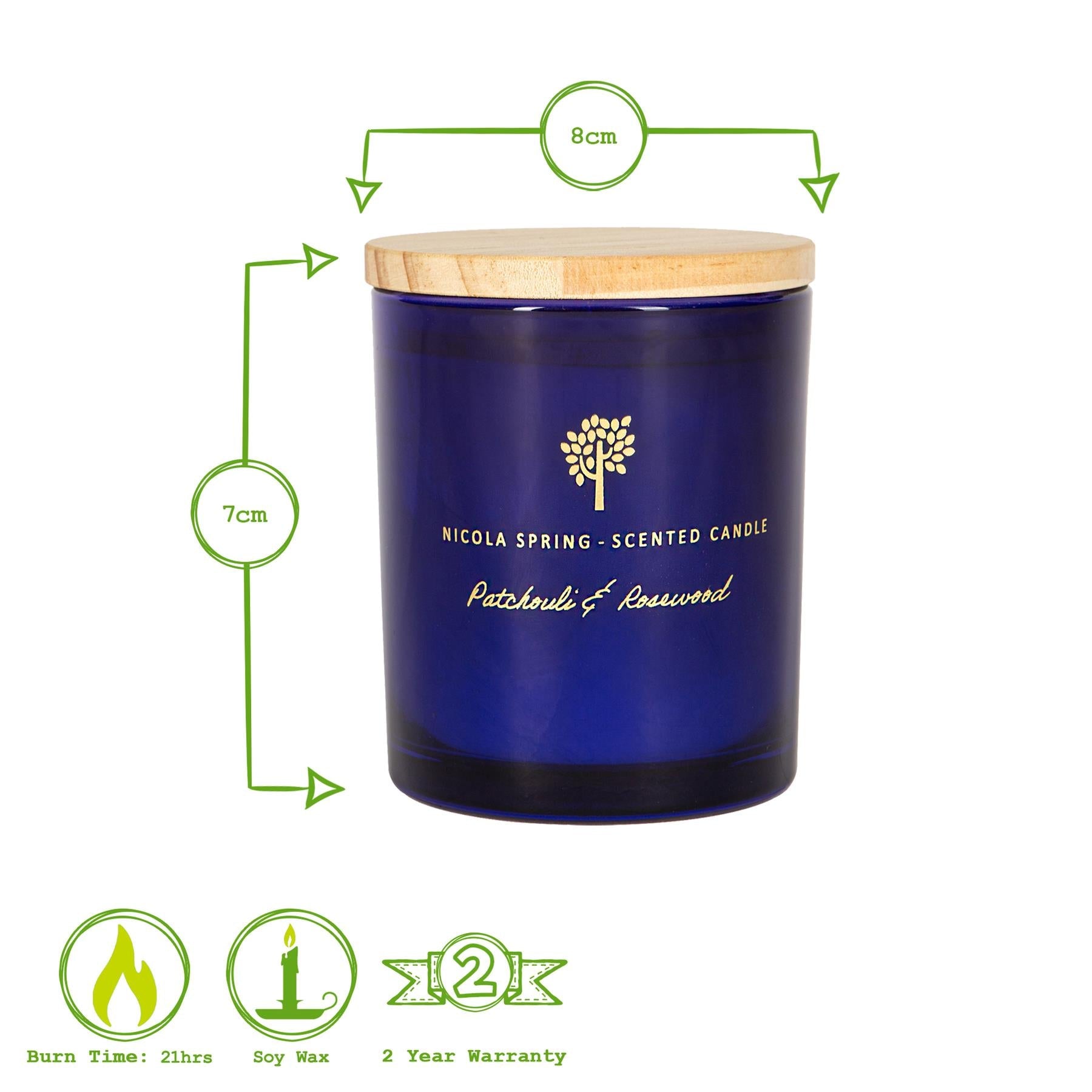 130g Patchouli & Rosewood Scented Soy Wax Candle