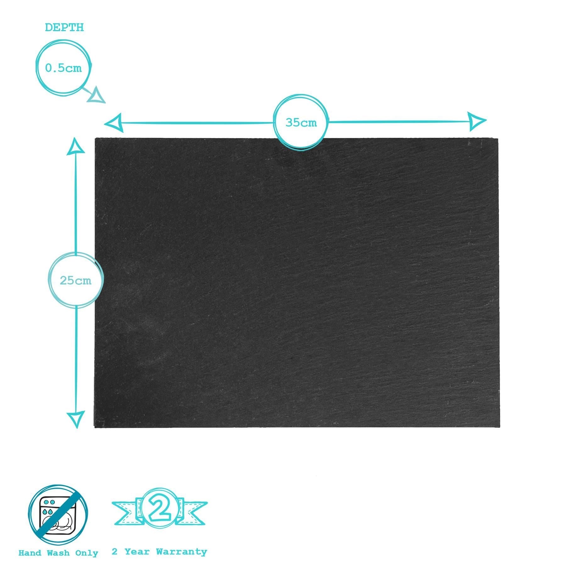 12pc Rectanglar Linea Slate Placemats & Coasters Set