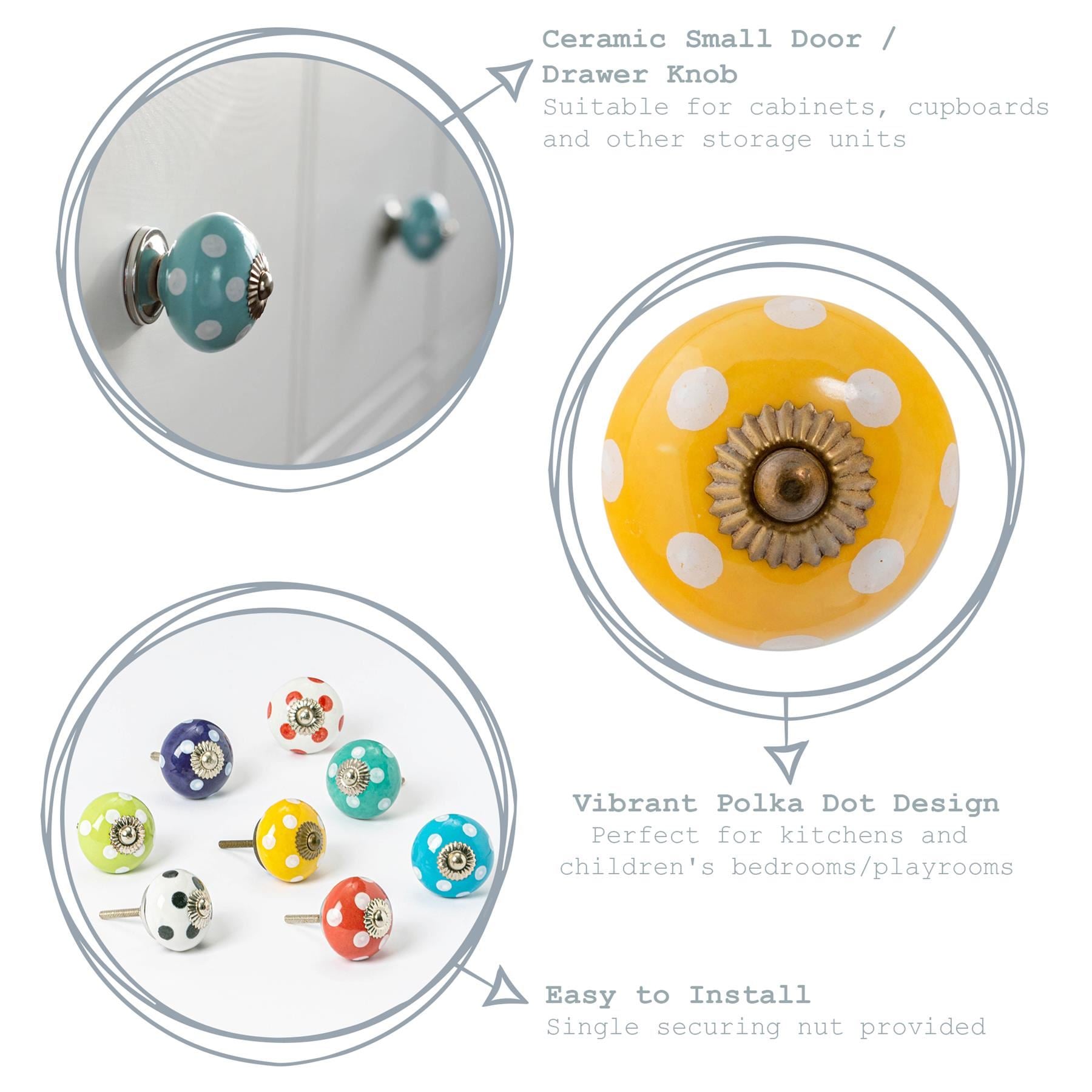 Round Spot Ceramic Cabinet Knob