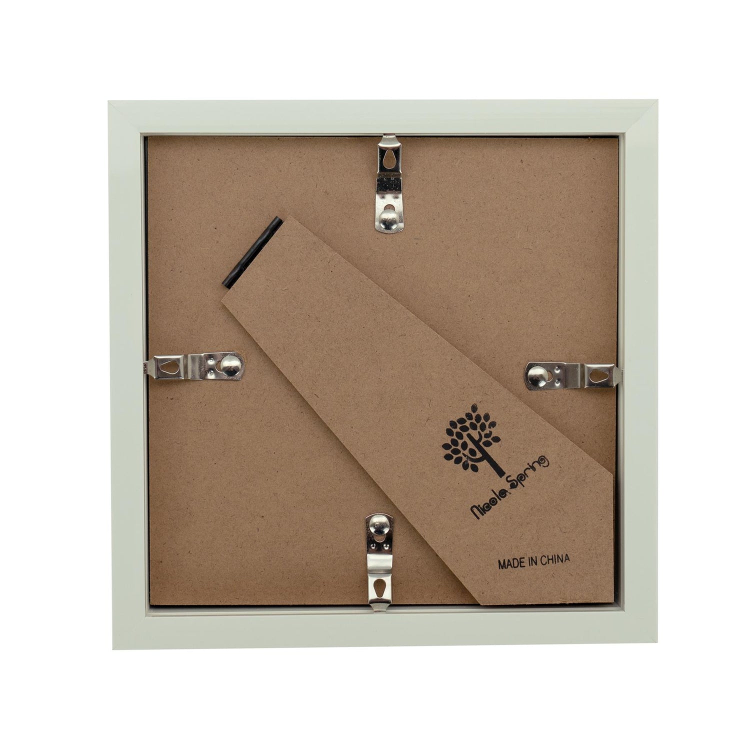 6" x 6" White 3D Box Photo Frame with 4" x 4" Mount & Black Spacer