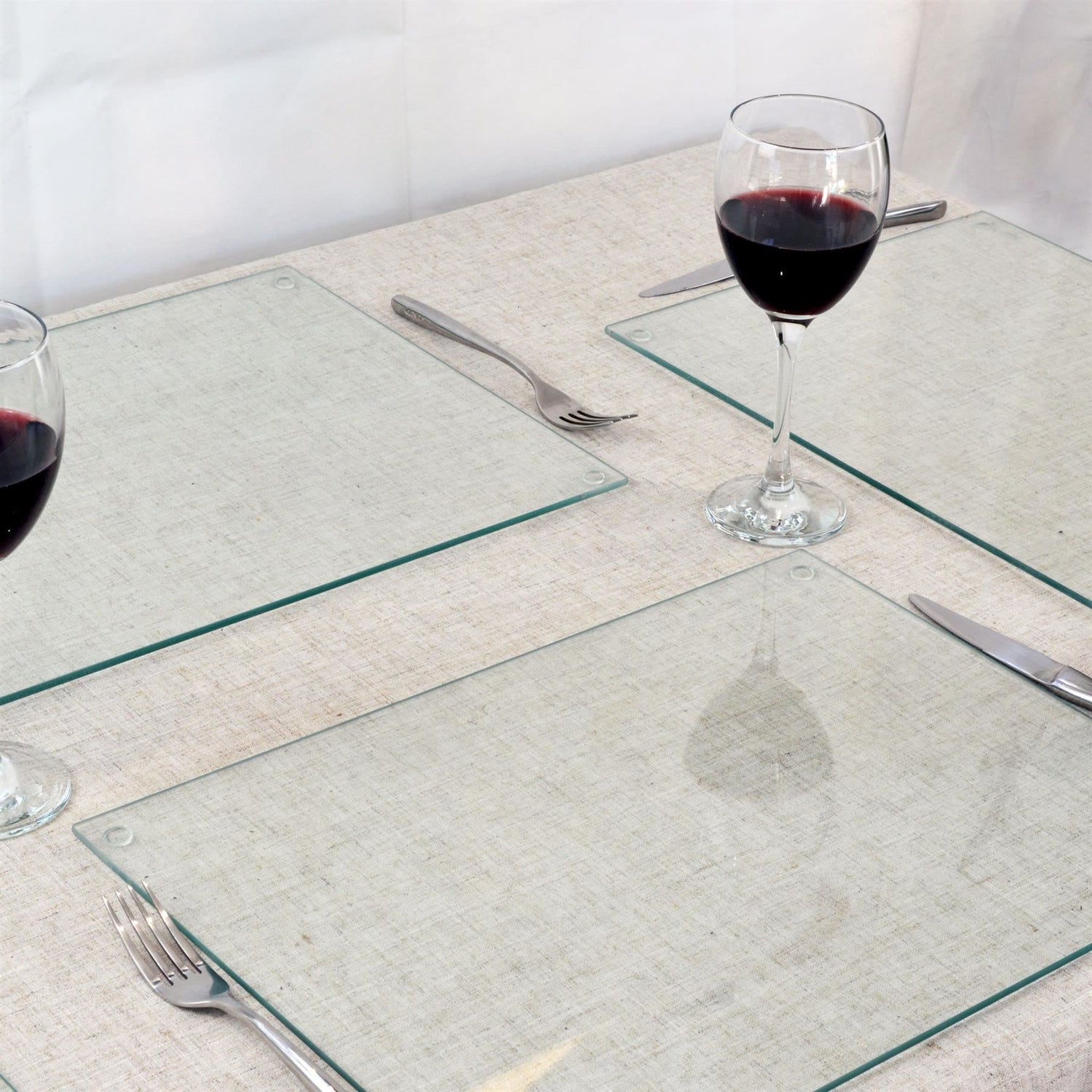 12pc 40cm x 30cm Glass Placemats & Coasters Set