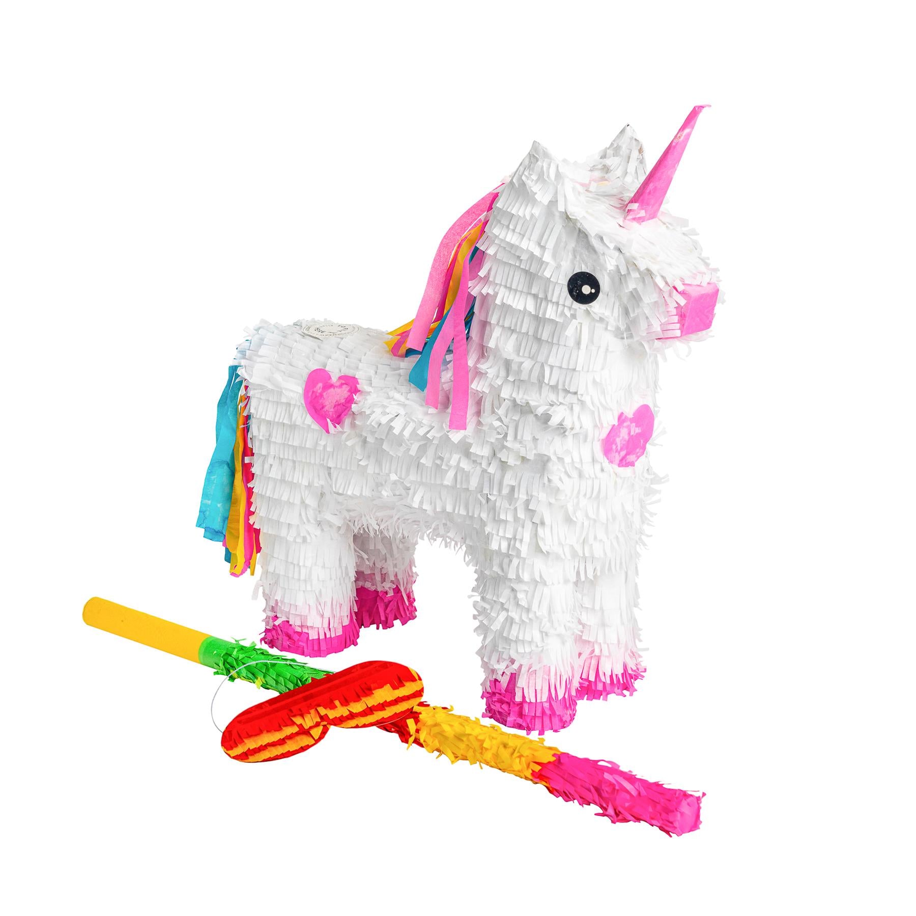 Unicorn Pinata with Stick & Blindfold - By Fax Potato
