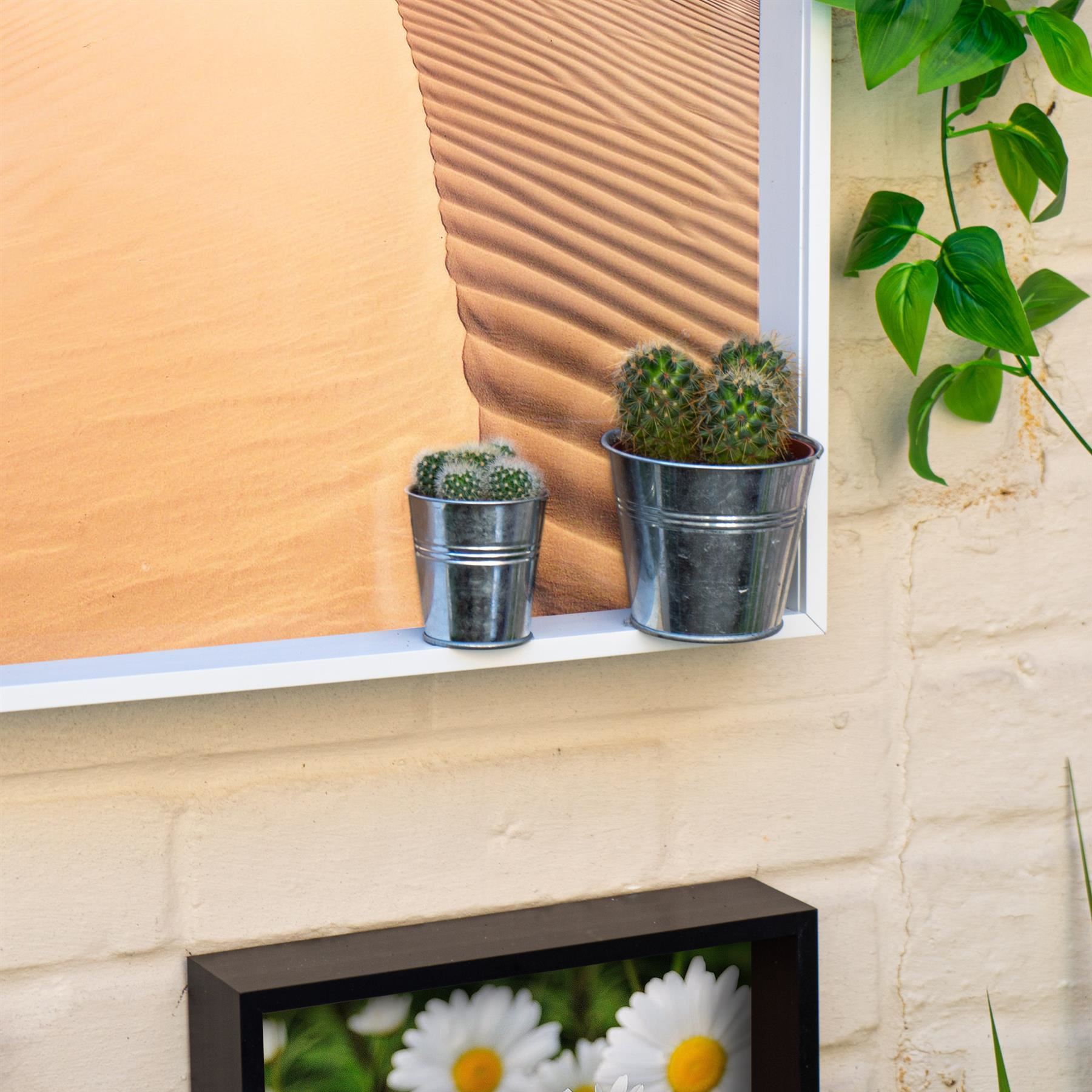 6" x 6" Black 3D Deep Box Photo Frame with White 4" x 4" Mount