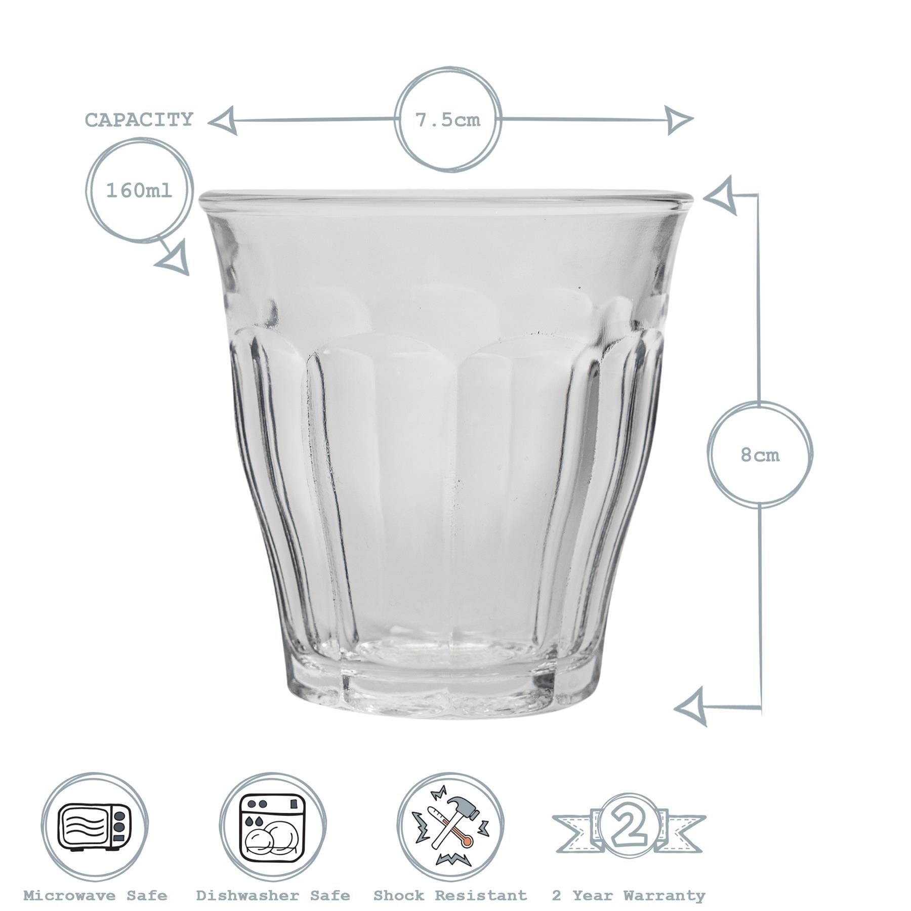 160ml Picardie Tumbler Glasses - Pack of Six