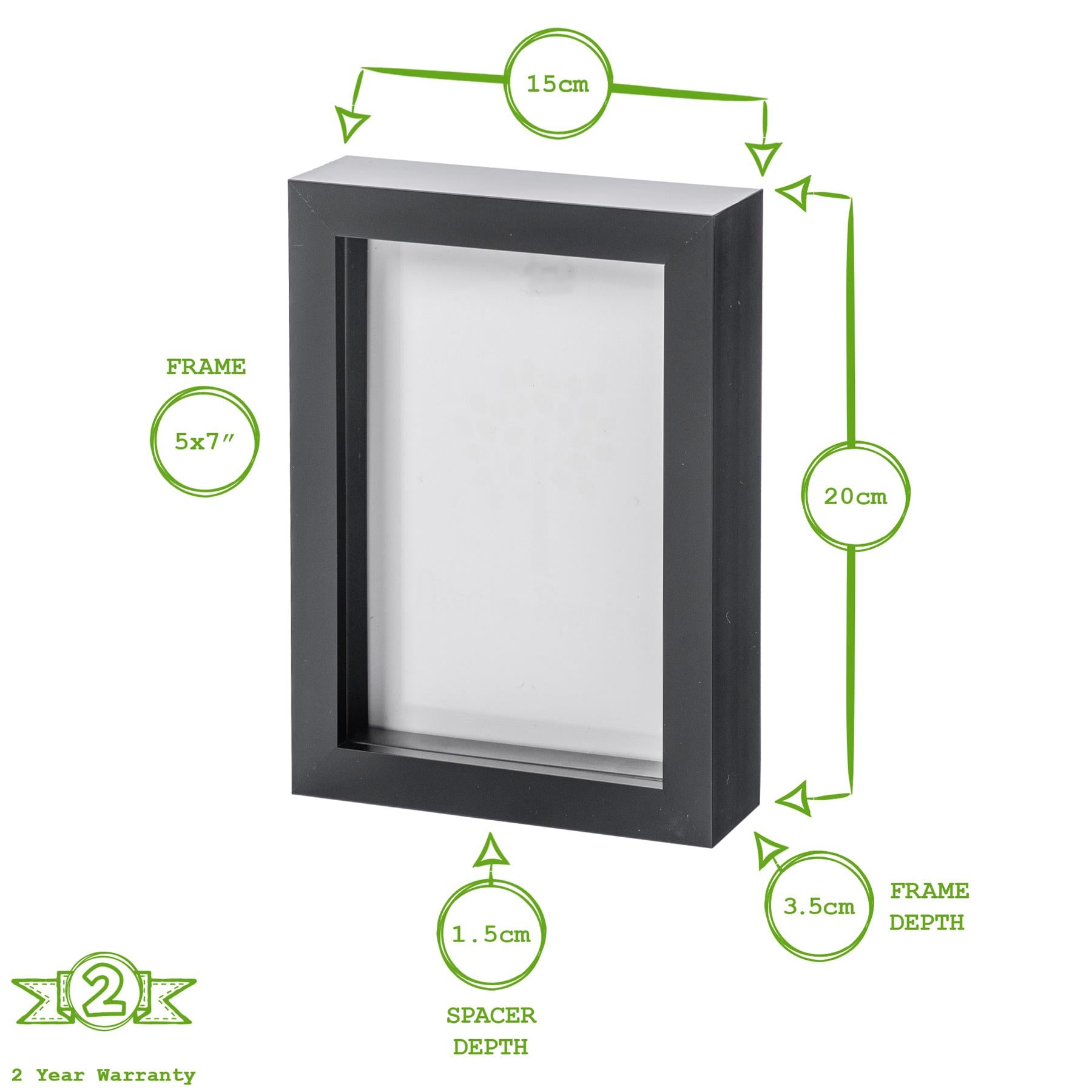 5" x 7" 3D Box Photo Frame - by Nicola Spring