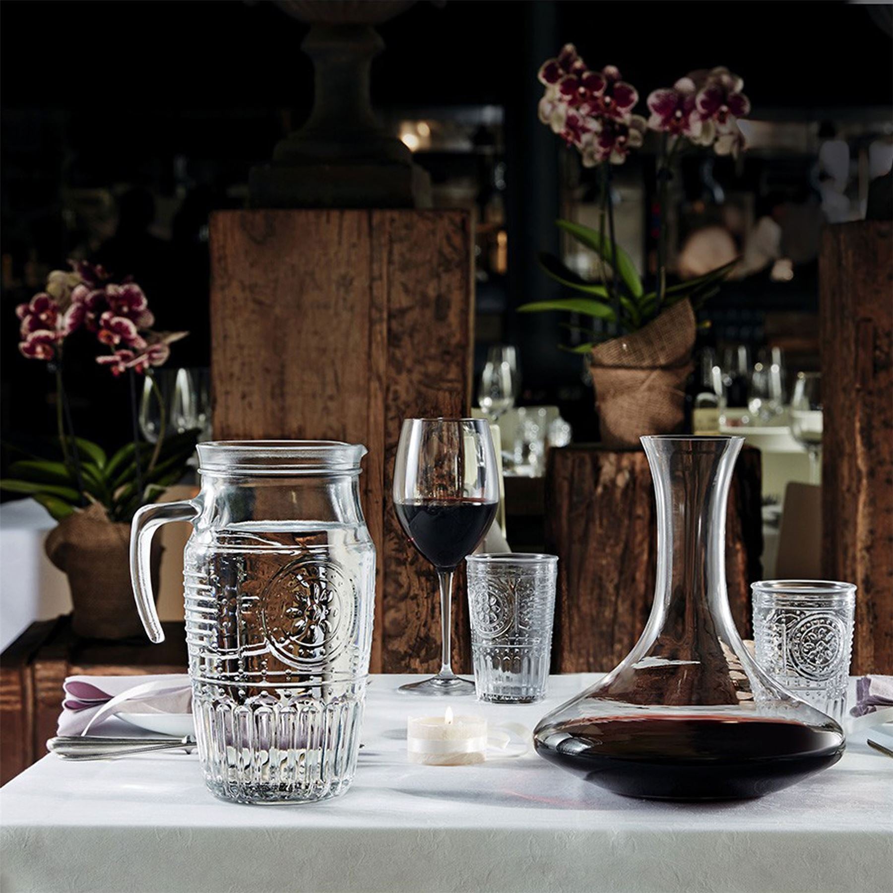 7pc Romantic Water Jug & Tumbler Glasses Set