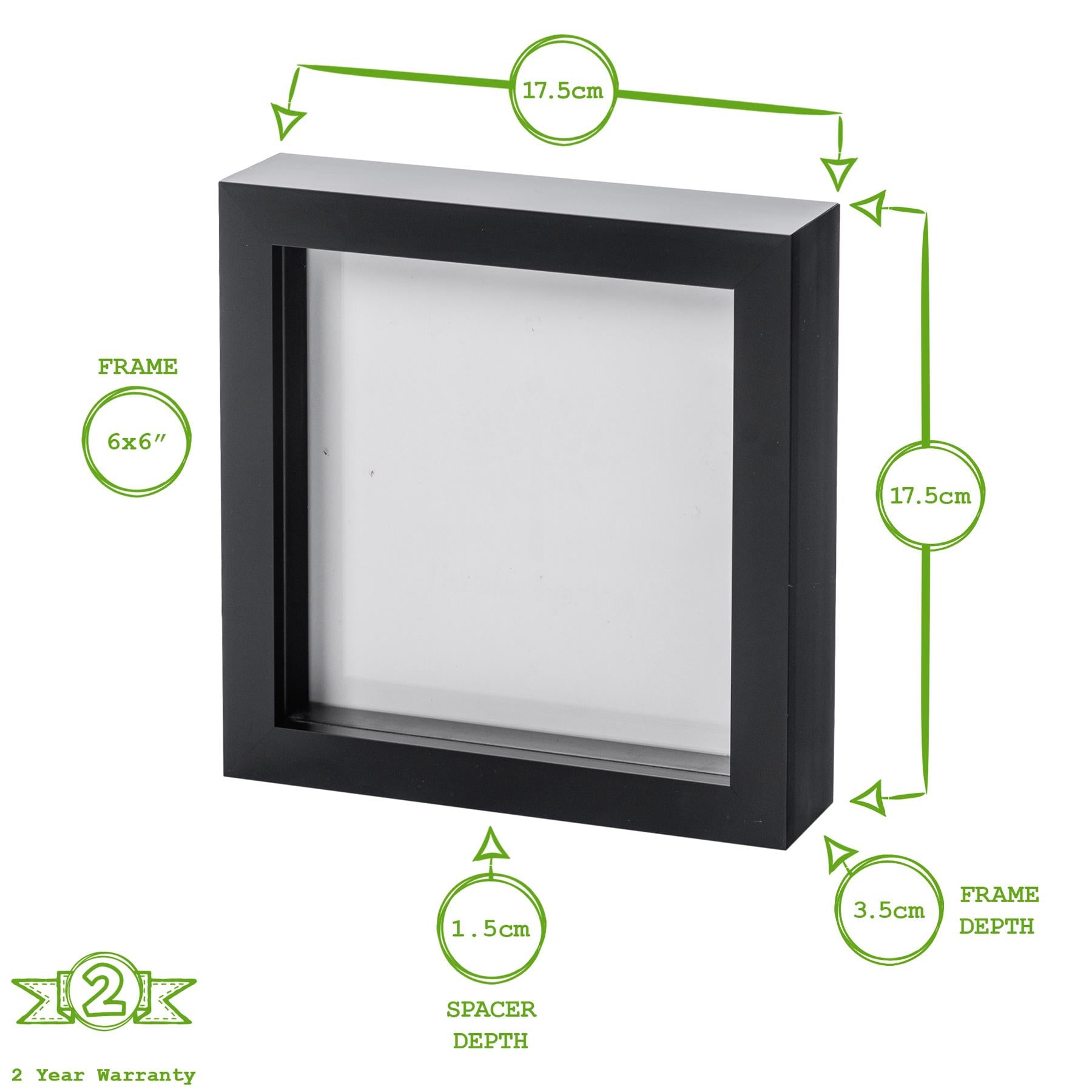 6" x 6" 3D Box Photo Frame - by Nicola Spring