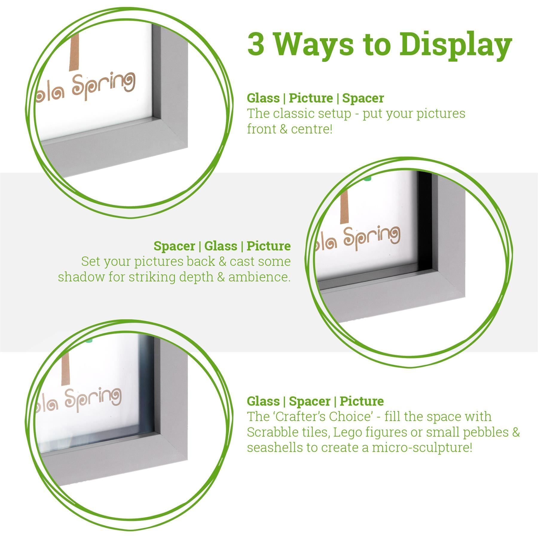 5" x 7" Medium Wood 3D Deep Box Photo Frame
