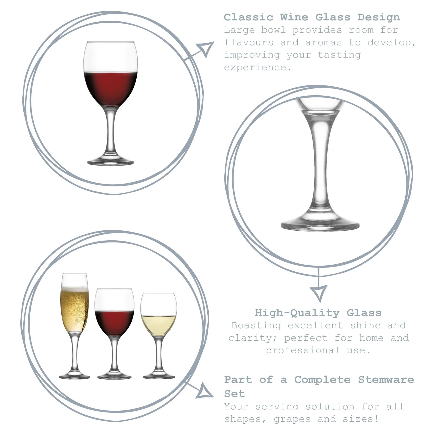 12pc Empire Red & White Wine Stemware Set