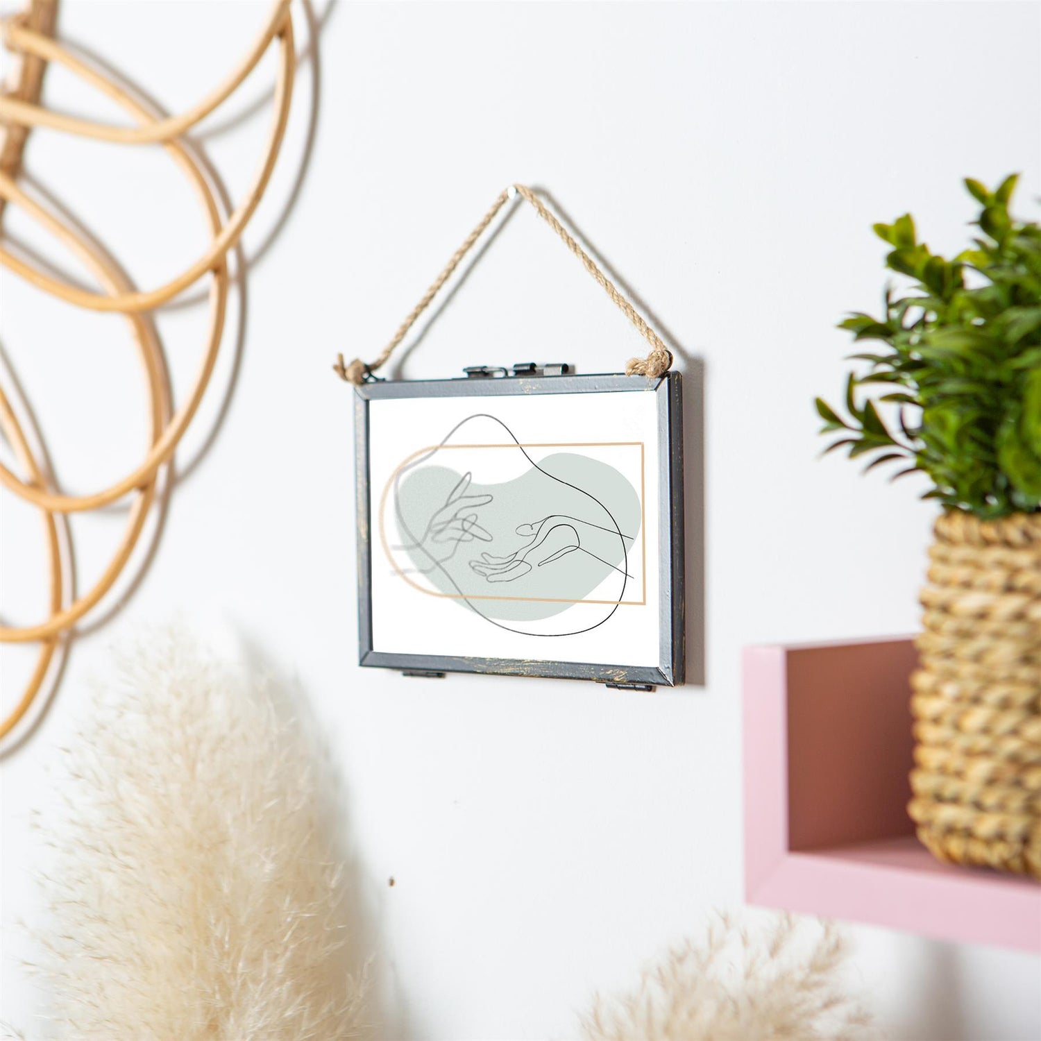6" x 4" Glass Hanging Photo Frame