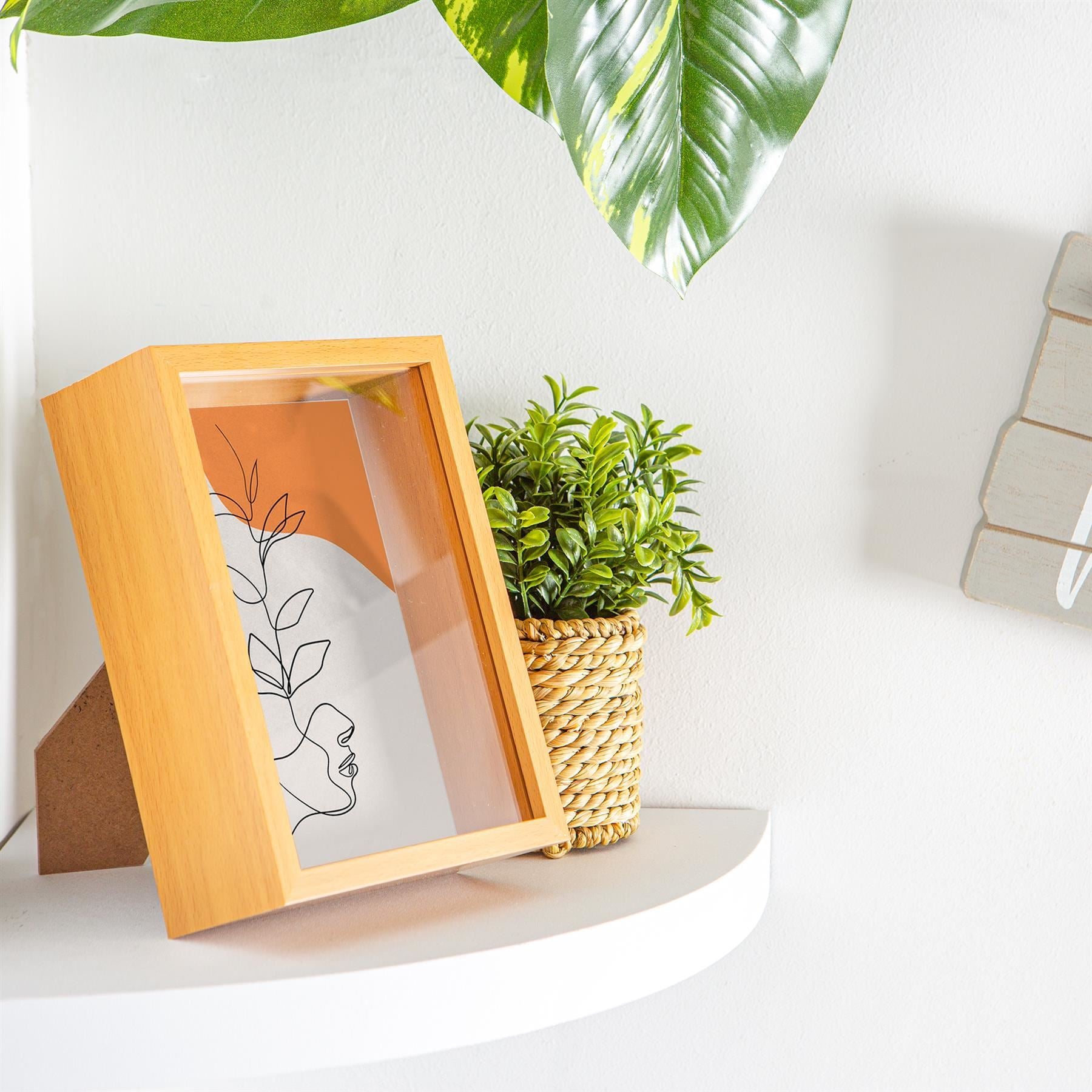 5" x 7" Medium Wood 3D Deep Box Photo Frame