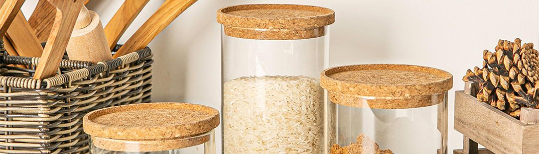 Cork Lid Storage Jars