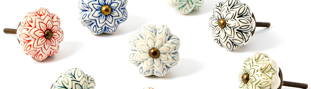 Flower Print Door Knobs