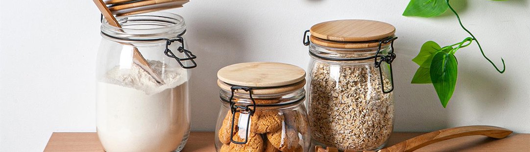 Wooden Lid Storage Jars