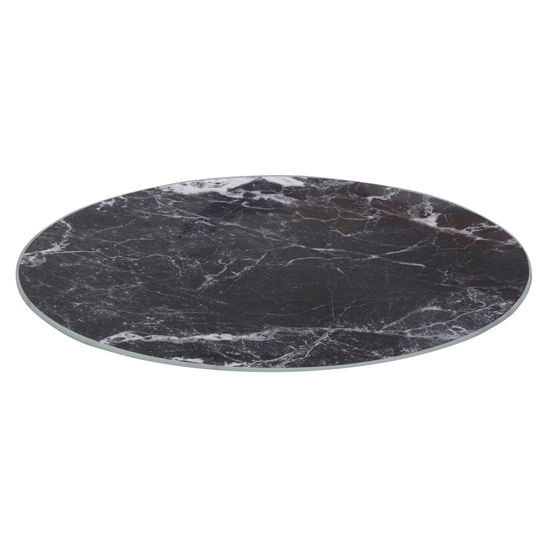 Black Marble-Effect 30cm Round Glass Chopping Board