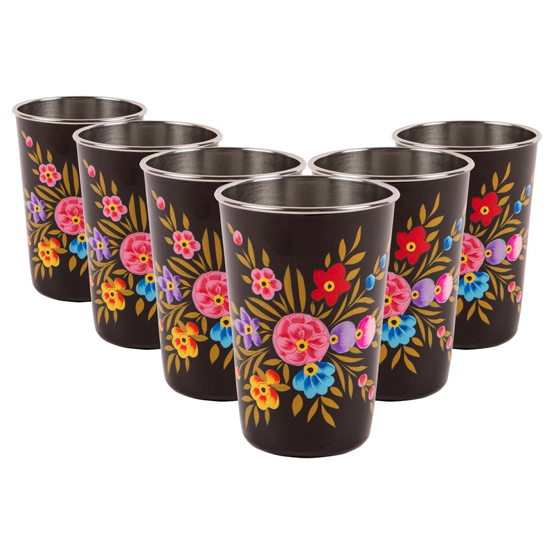 Pansy 400ml Hand-Painted Picnic Cups - Pack of Six - By BillyCan