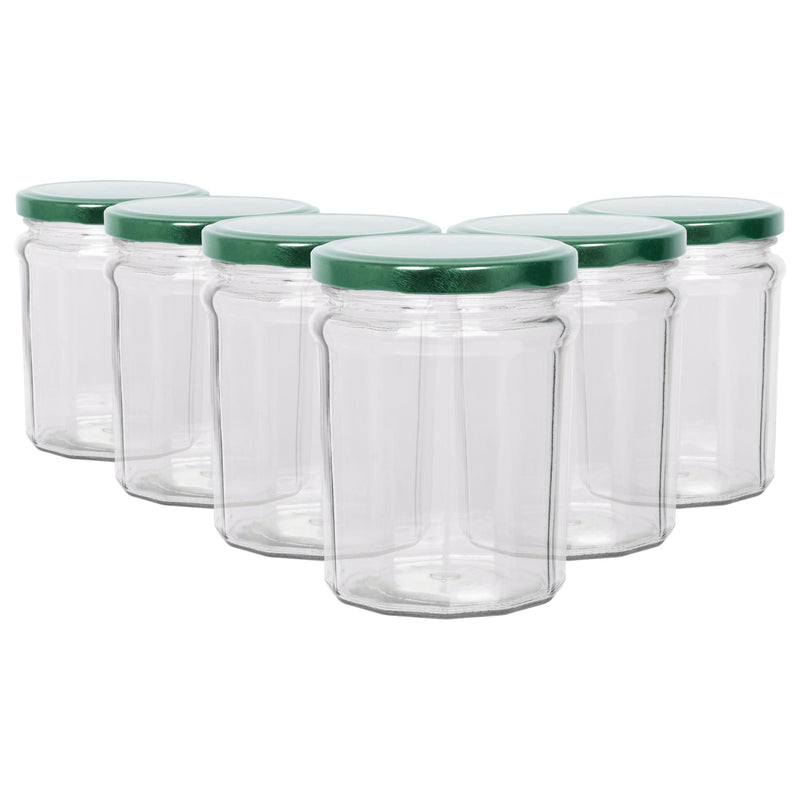 380ml Glass Jam Jars with Lids - Pack of 6 - By Argon Tableware